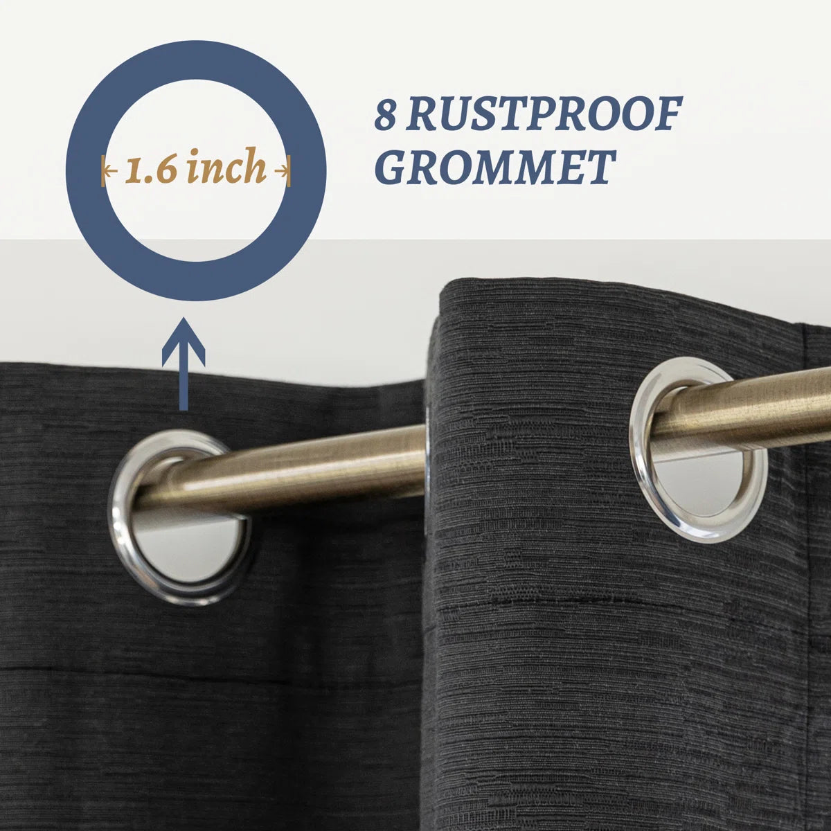 Clesta Cotton Blend Thermal Insulated 100% Blackout Grommet Curtain Pair
