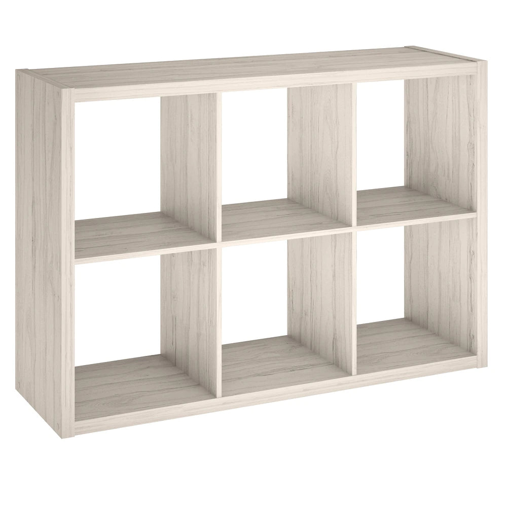 6-Cube Decorative Storage Organizer - Bleached Walnut