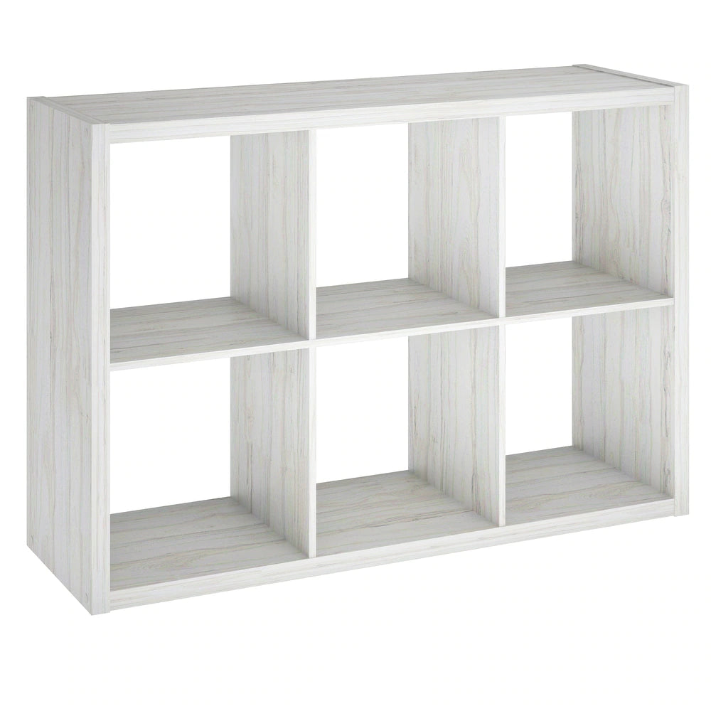 6-Cube Decorative Storage Organizer - Bleached Walnut
