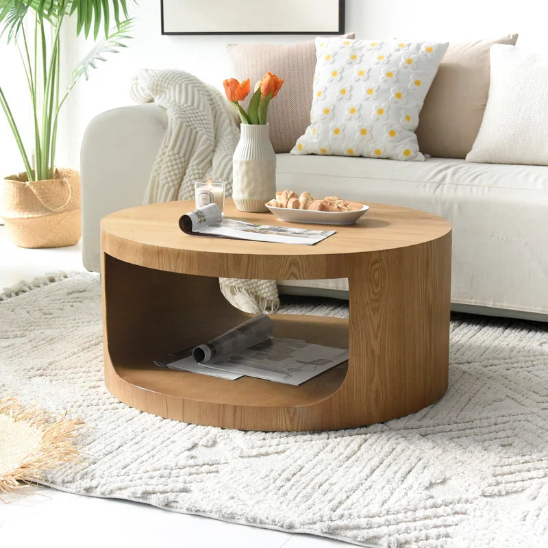 Light Wood Round Coffee Table SHOWROOM ONLY ITEM