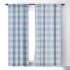 Blackout Gingham Pattern Blue Made-to-Order Curtain Panel - (Set of 2)