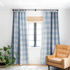Blackout Gingham Pattern Blue Made-to-Order Curtain Panel - (Set of 2)