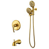 Complete Shower System with Tub Shower Faucet Set Head Matte Black - Gold