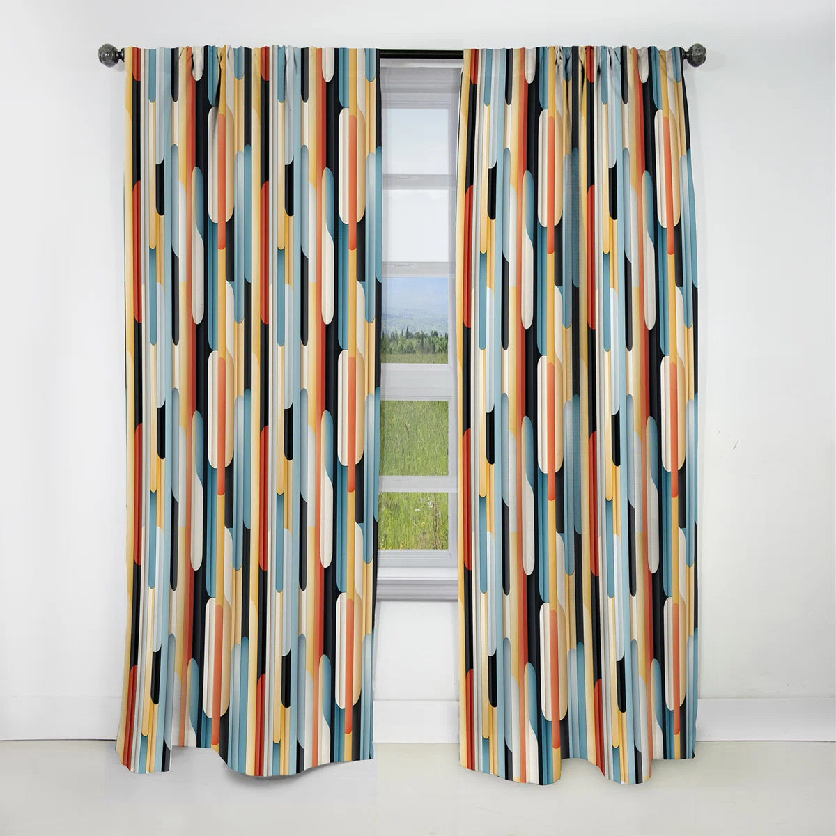 Contemporary Lines - Stripped - Blackout Striped Curtain - Set of 2