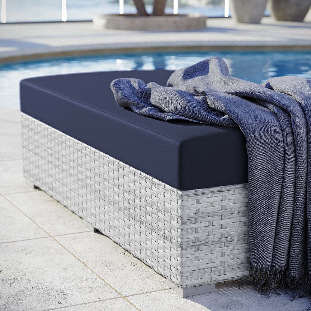 Convene Outdoor Patio Rectangular Ottoman - Navy