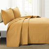 Balm Diamond Oversized Cotton 3-piece Quilt Set - Mustard - King - Cal King
