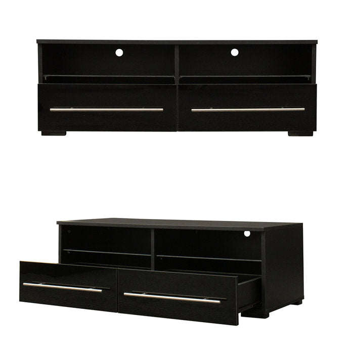 Black Correyleigh LED TV Stand, Modern TV Console with LED/Remote Control, Entertainment Center for Up to 43" TV