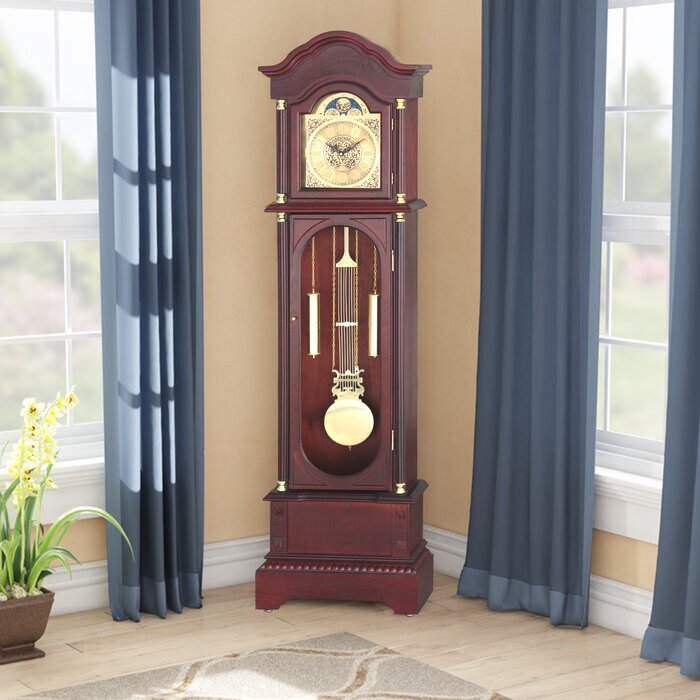 Cherry Coston MDF+Glass Grandfather Clock