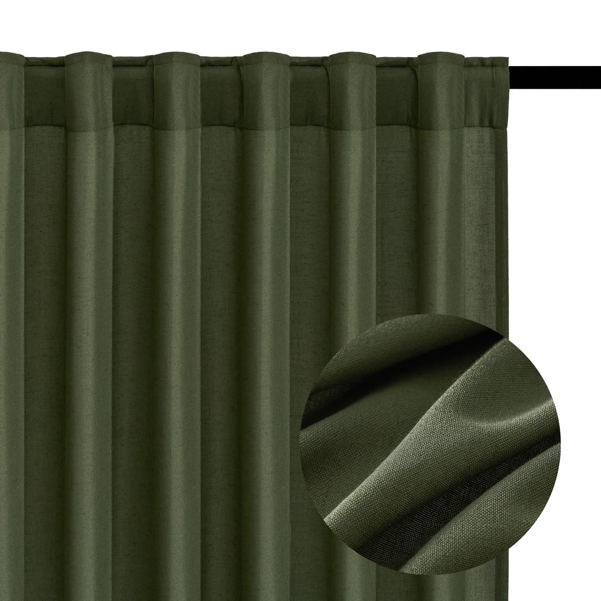 Cotton Linen Blended Light Filtering Curtain Set of 2