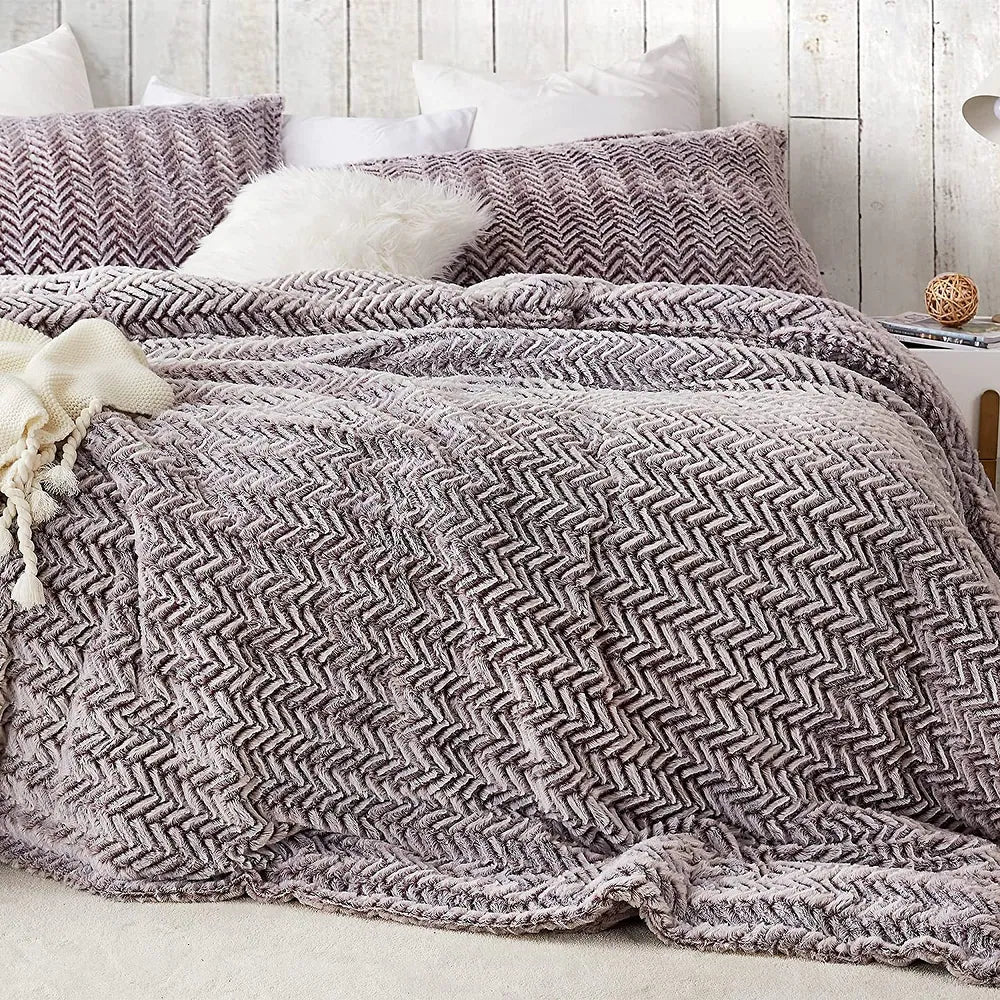 Cozy Peaks - Coma Inducer Oversized Comforter Set - Chevron Frosted Sierra - King