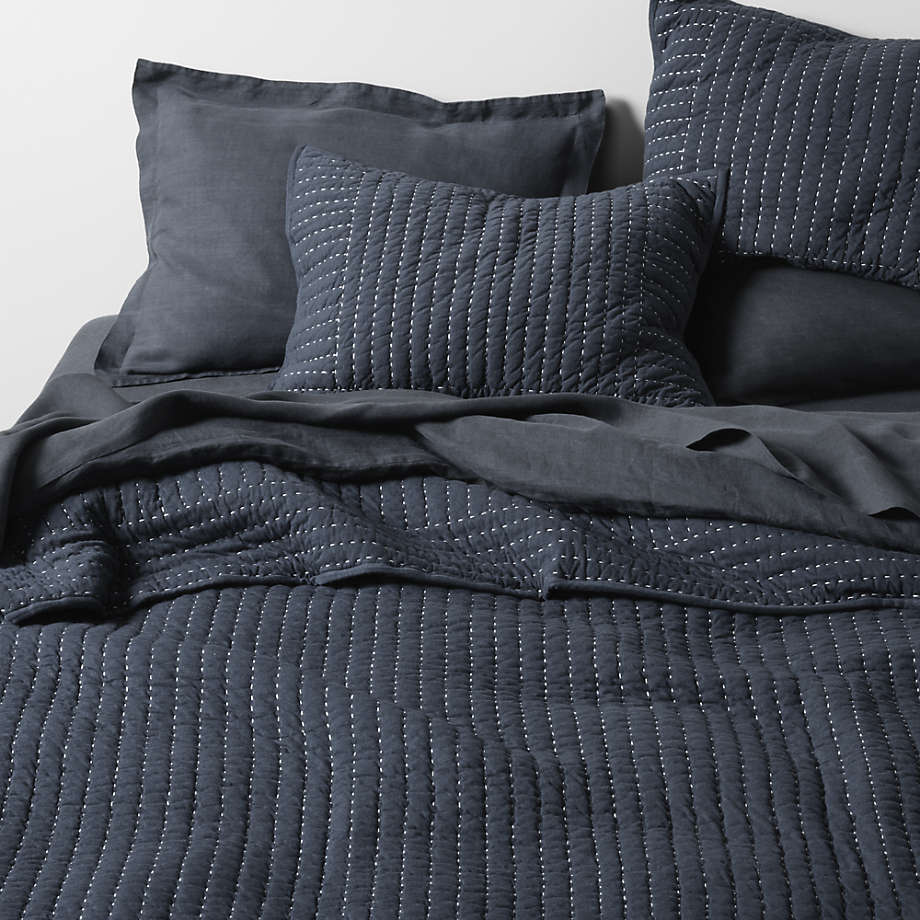 Cozysoft Organic Jersey Midnight Navy Blue Quilt King