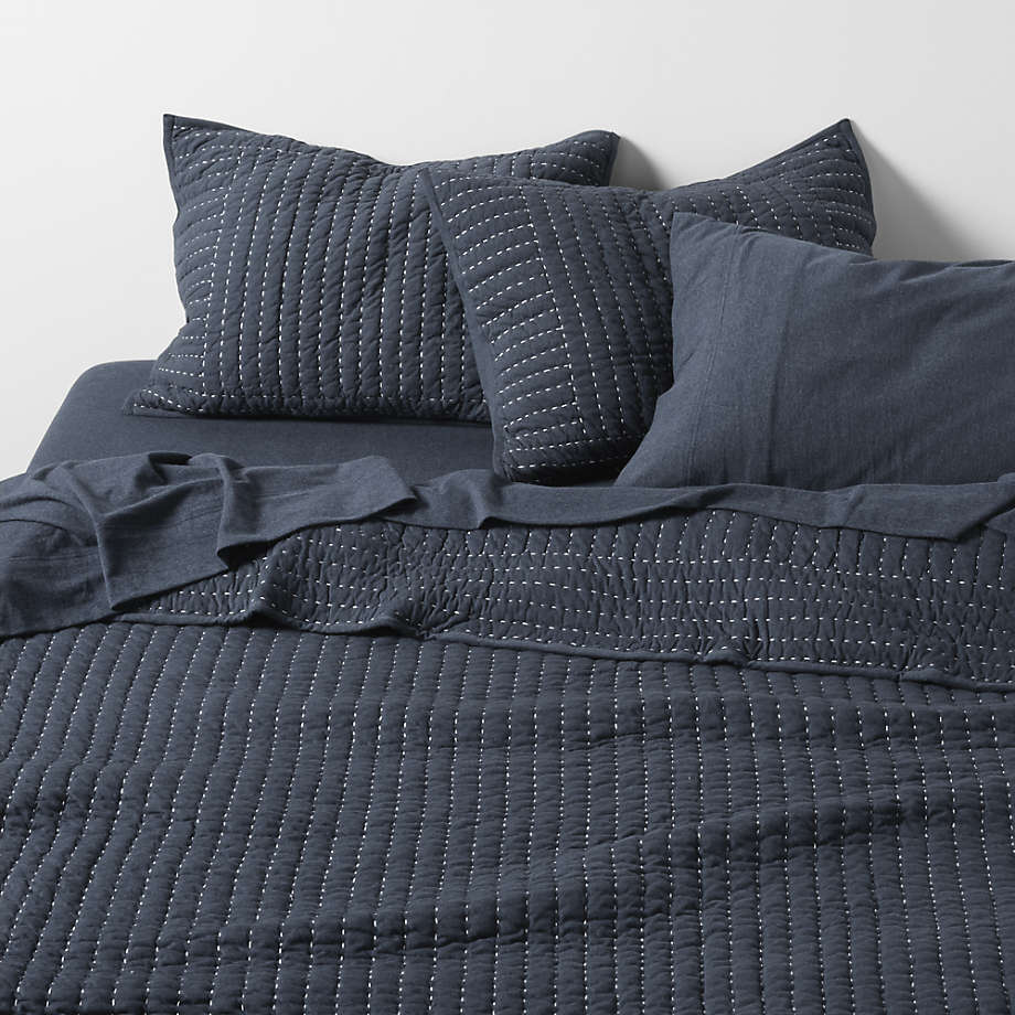Cozysoft Organic Jersey Midnight Navy Blue Quilt King