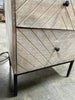 Two Drawer Whitewash Mango Wood Nightstand