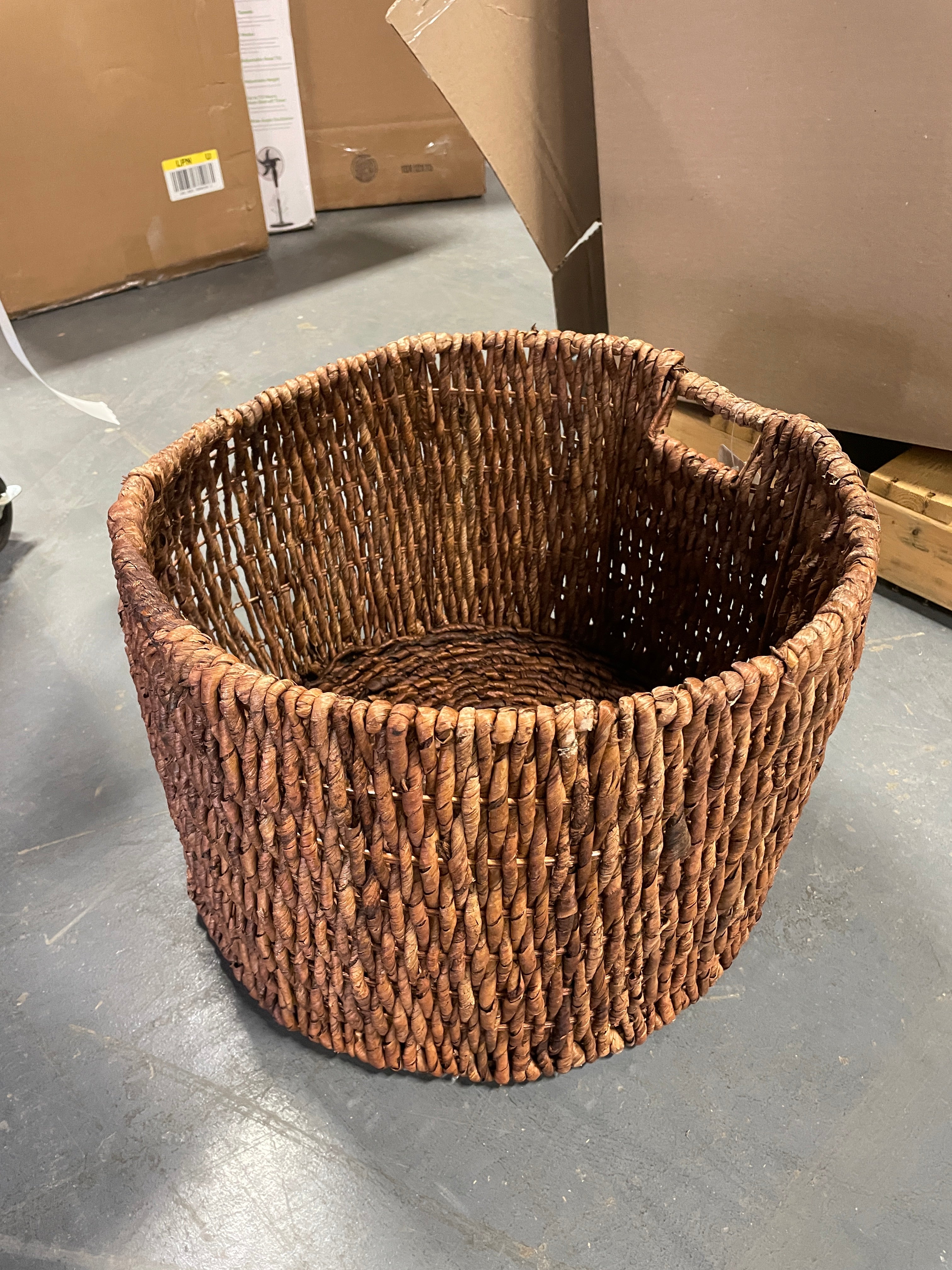 Woven Banana Bark Floor Basket