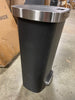 Plastic Locking Lid Step Trash Can Black