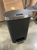 Plastic Locking Lid Step Trash Can Black