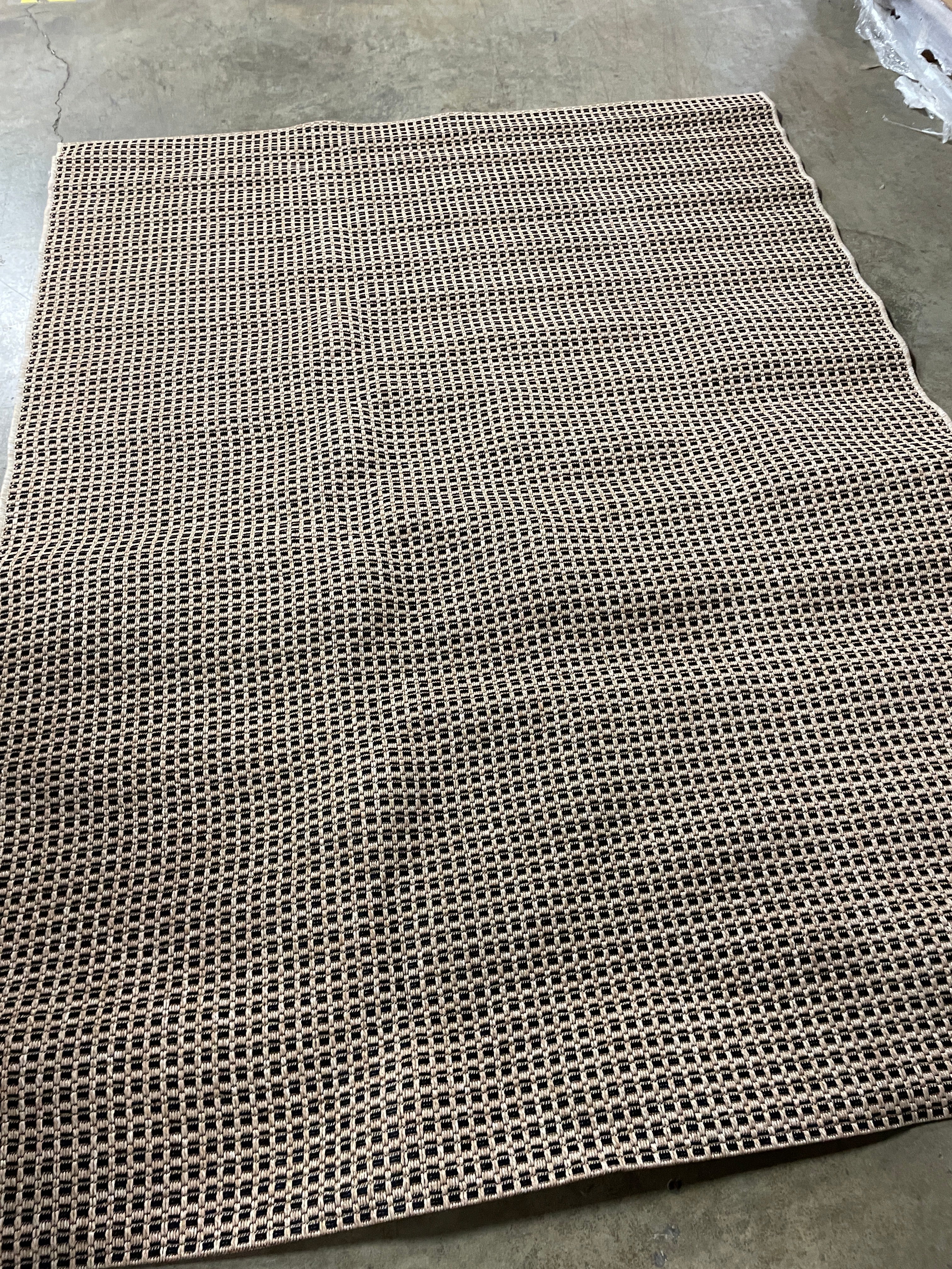 Outdoor Rug Micro Grid Black/Beige