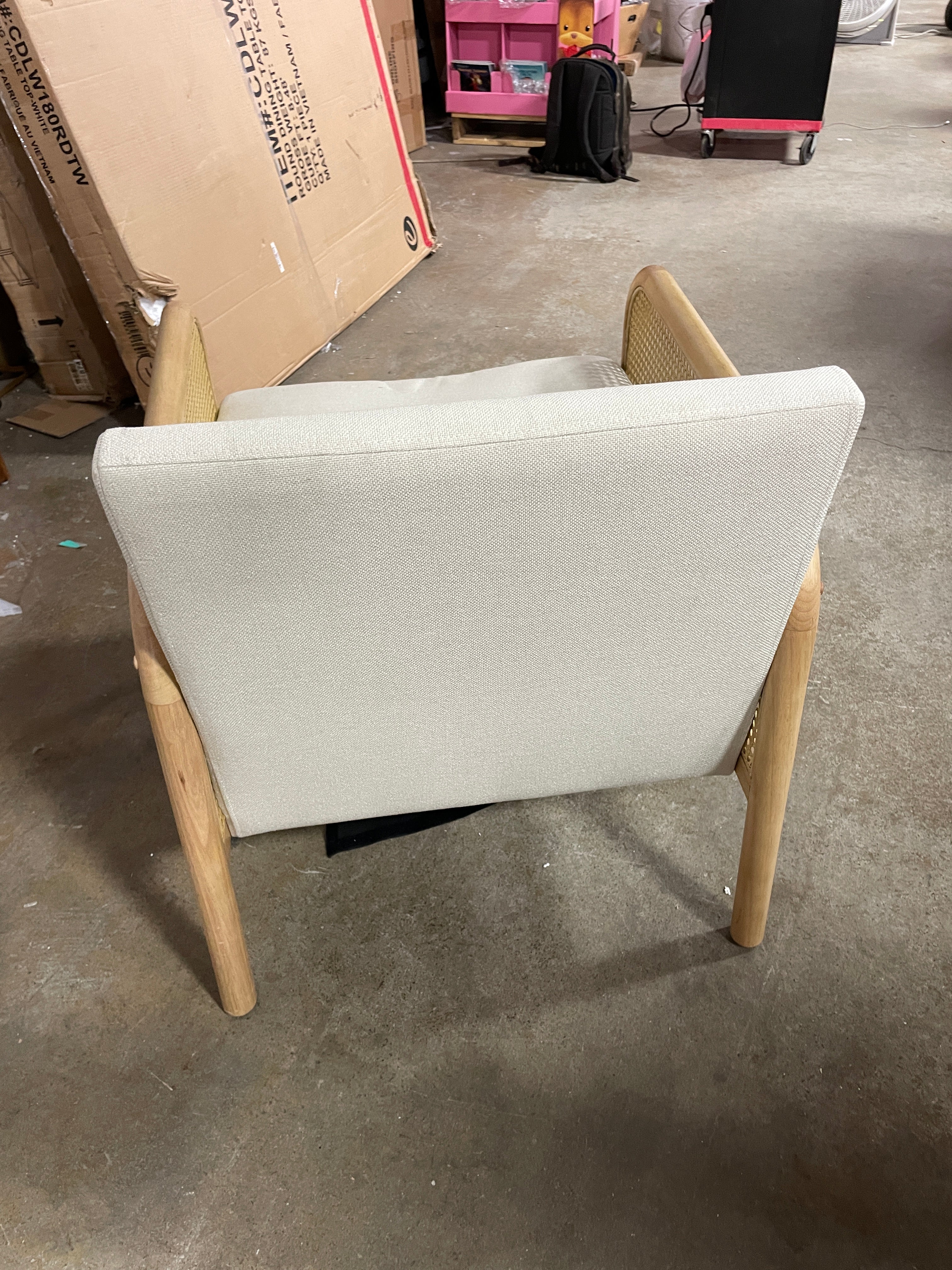 Cane Accent Chair Cream