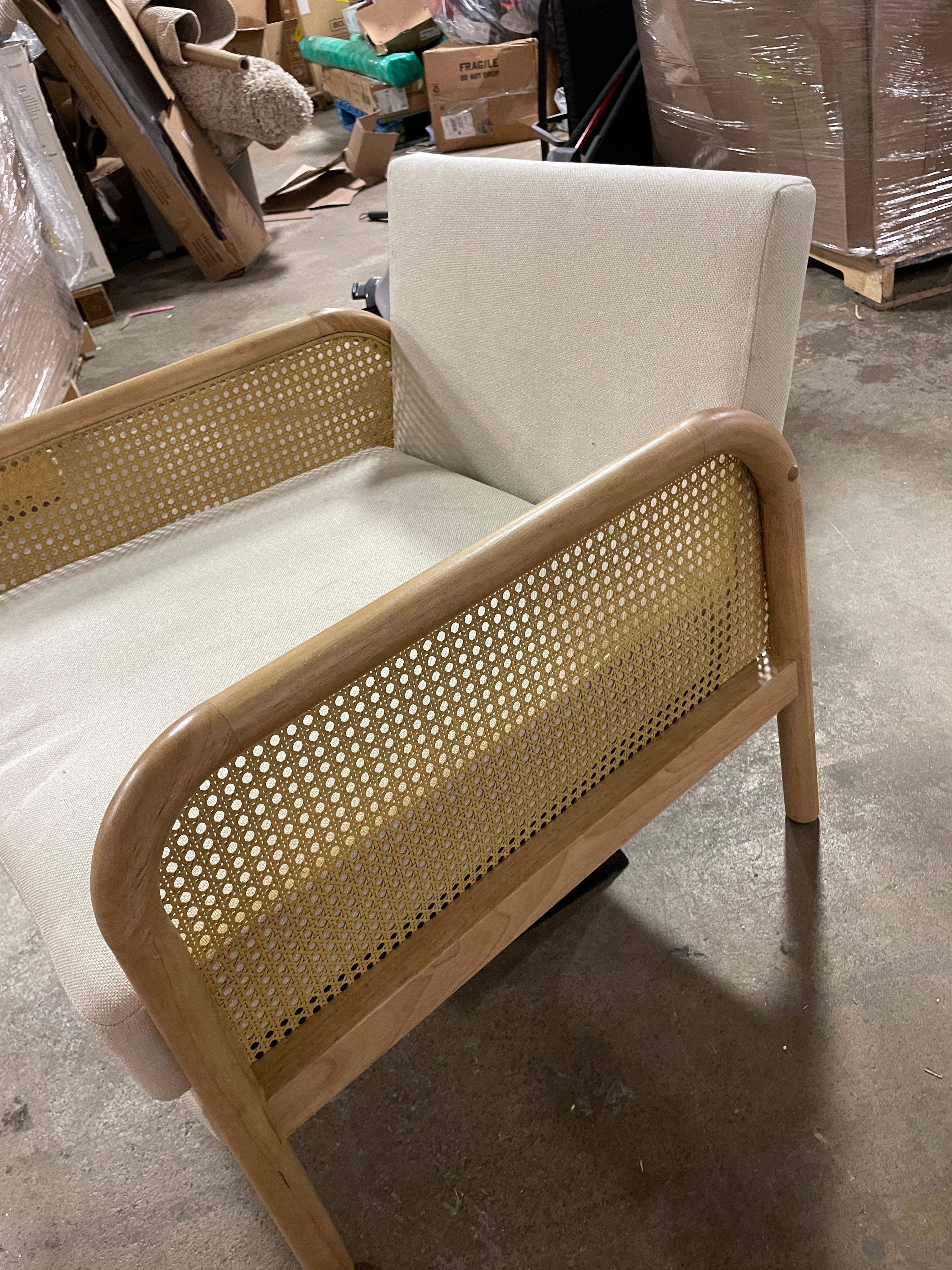 Cane Accent Chair Cream