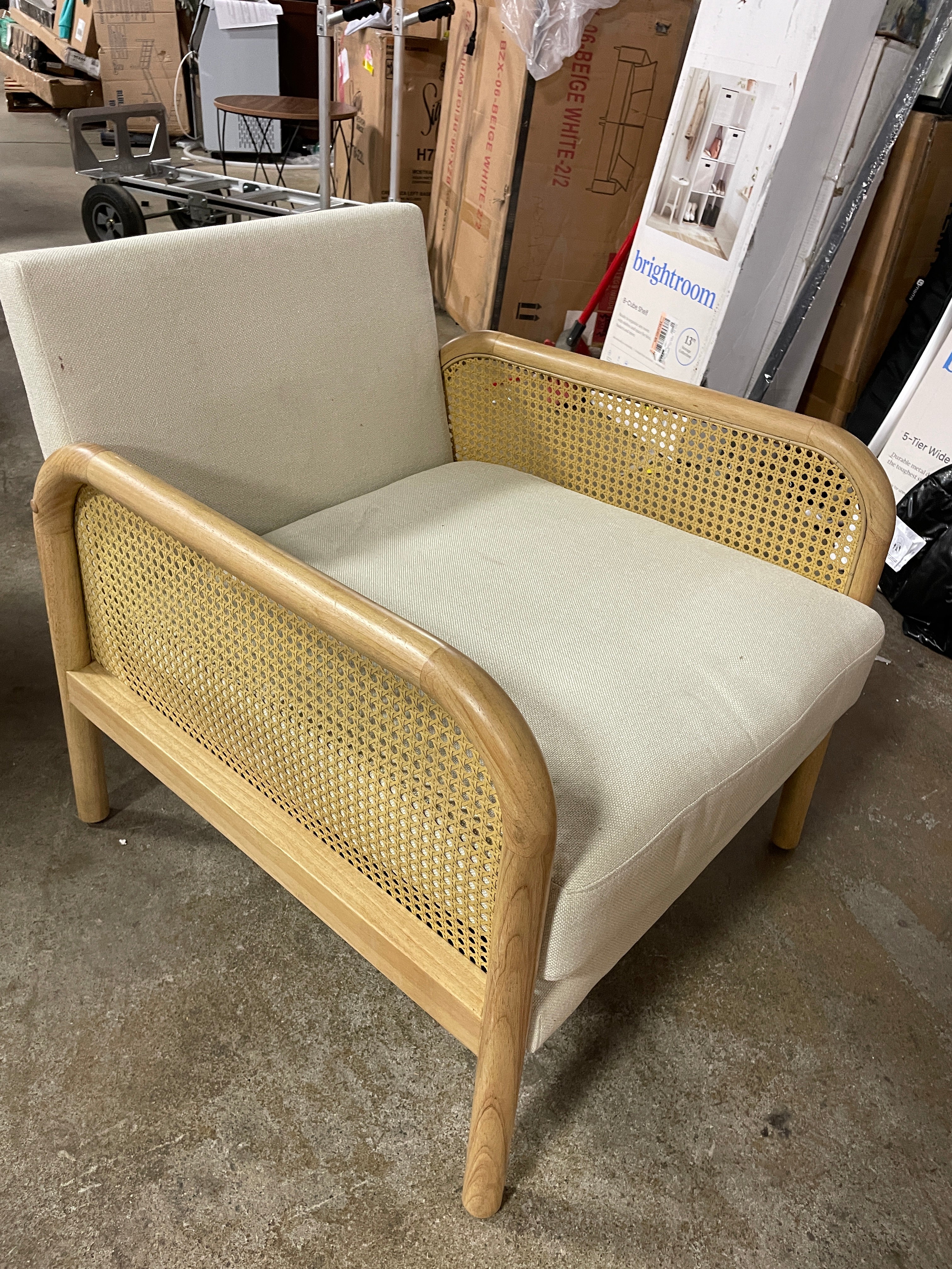 Cane Accent Chair Cream