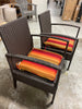 2 PCS Furniture Set Table & 2 Chair Patio Wicker Rattan W/Cushion