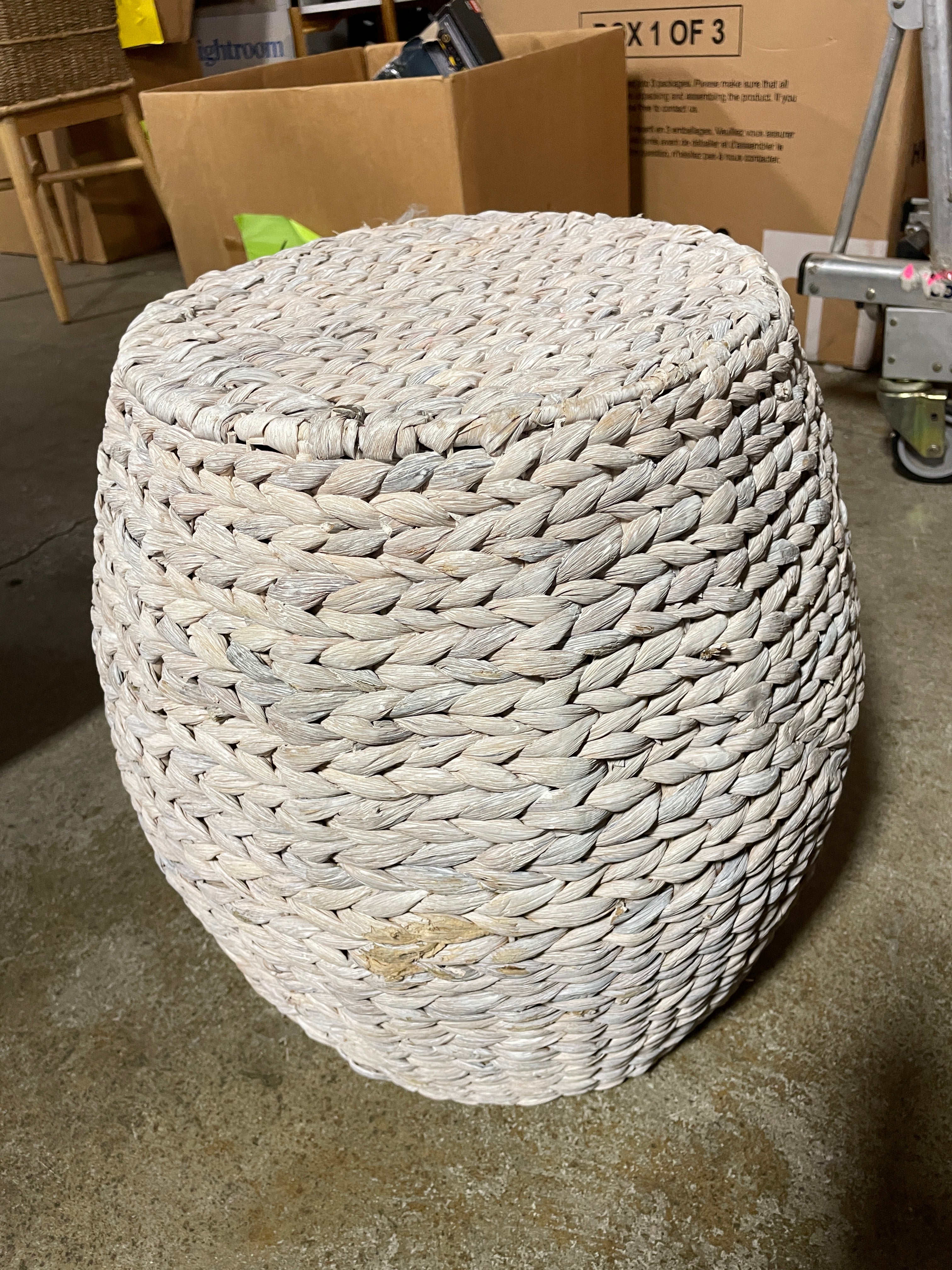 Barrel Wicker Side Table