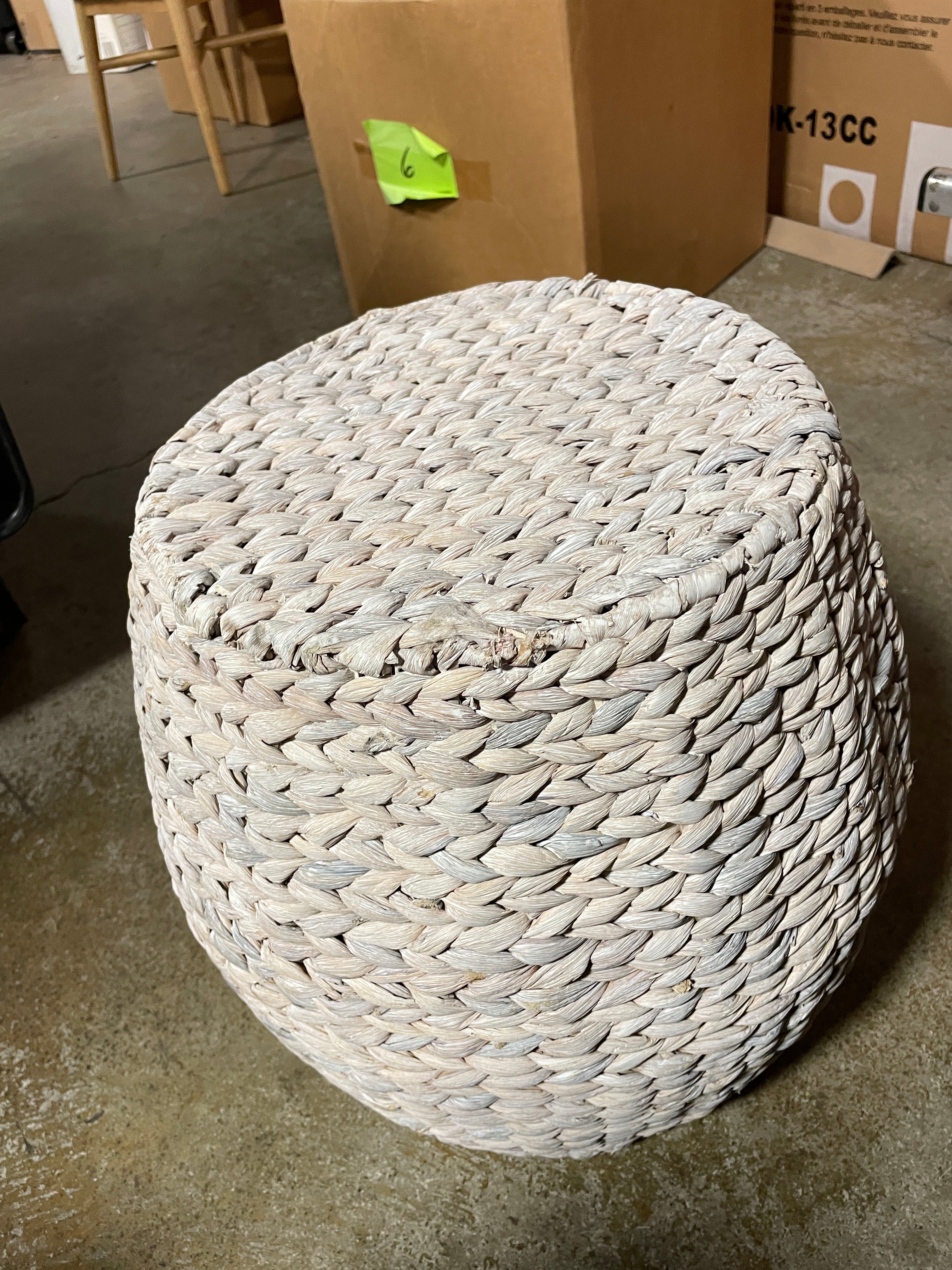 Barrel Wicker Side Table