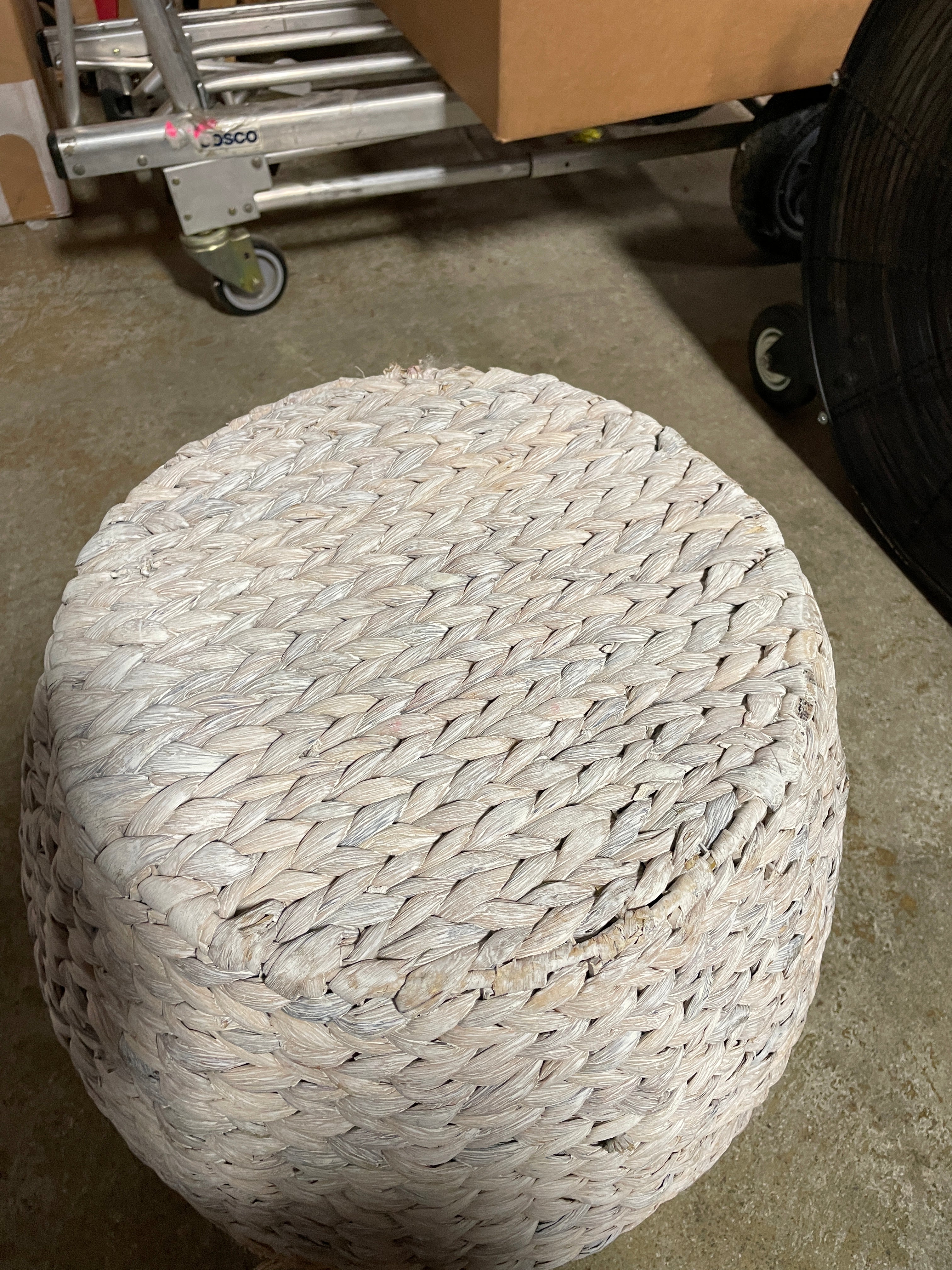 Barrel Wicker Side Table