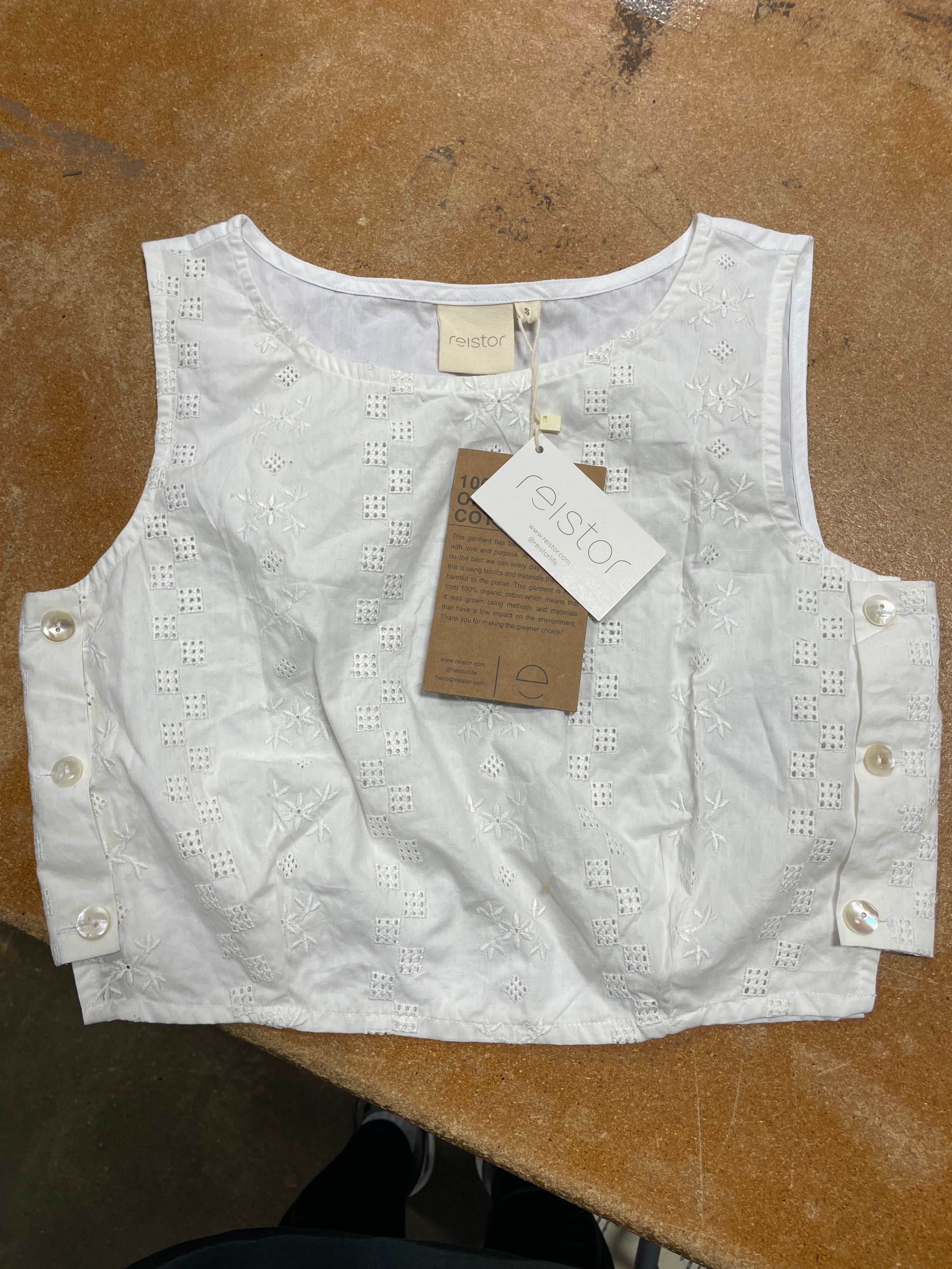 Boxy Crop Top in White