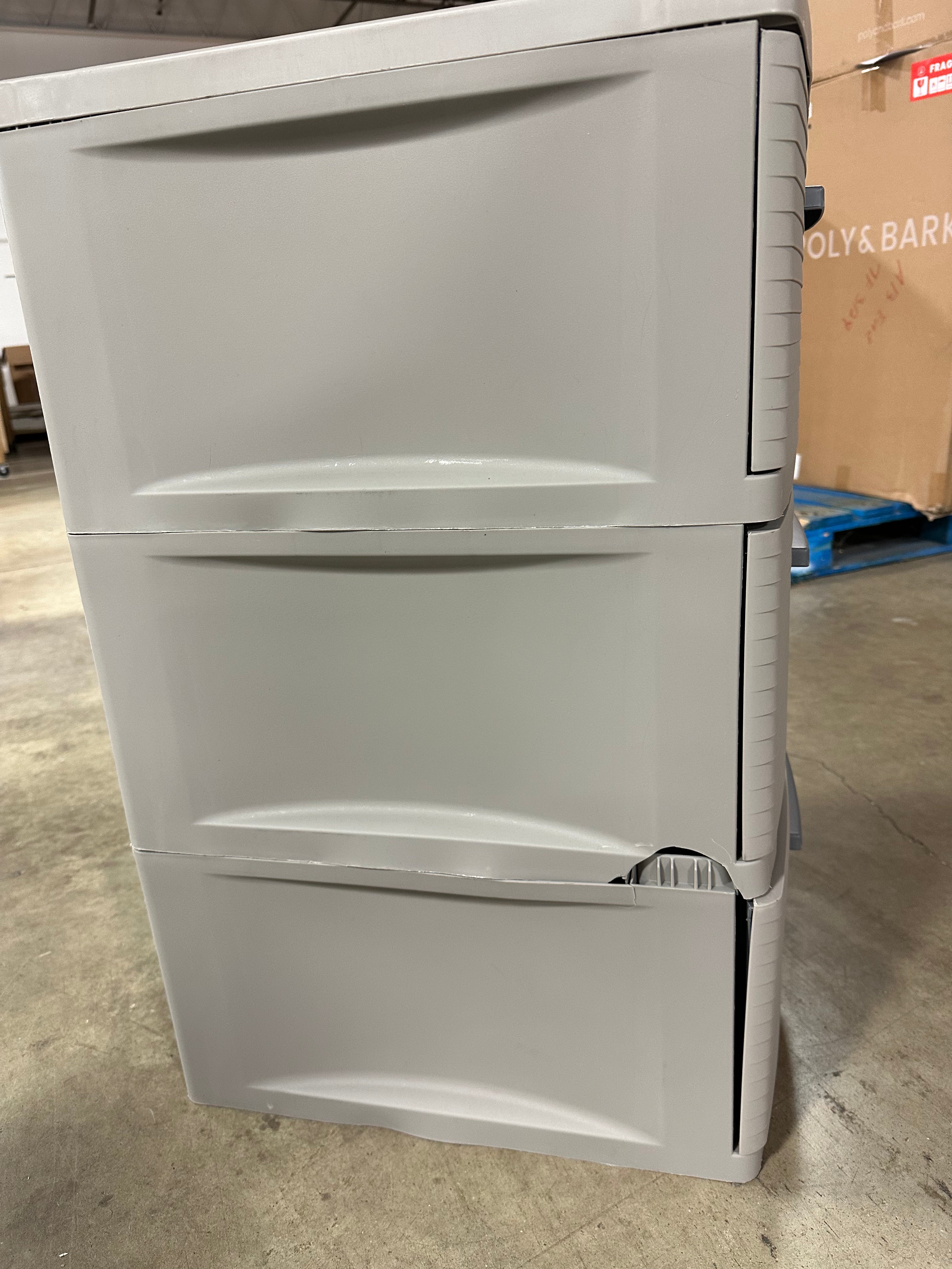3 Drawer Storage Cabinet Gray
