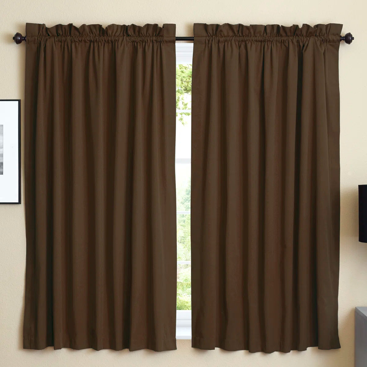 Currahee Cotton Blend Room Darkening Curtain Pair