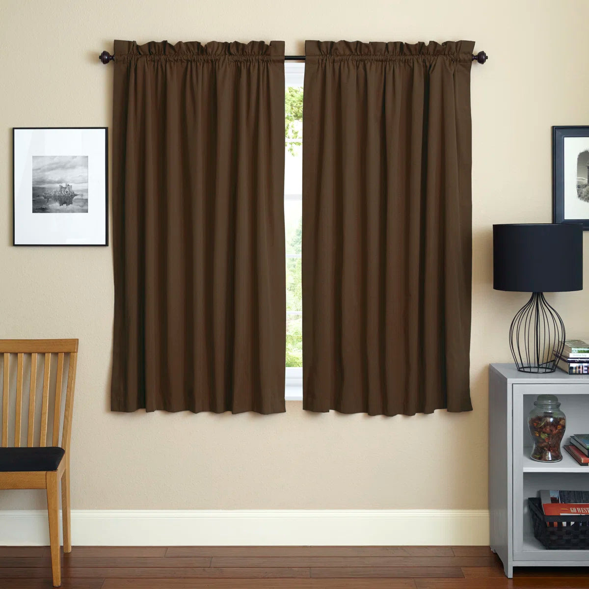 Currahee Cotton Blend Room Darkening Curtain Pair