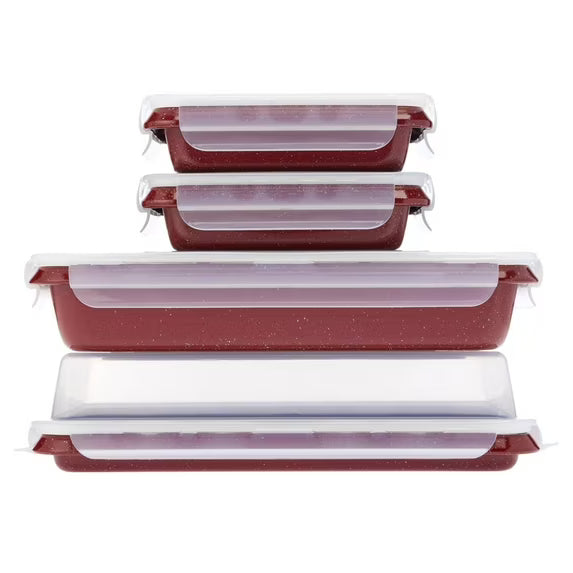 6-Piece Non-stick Bakeware Set with Baking, Roasting Pans, and Storage Lids
