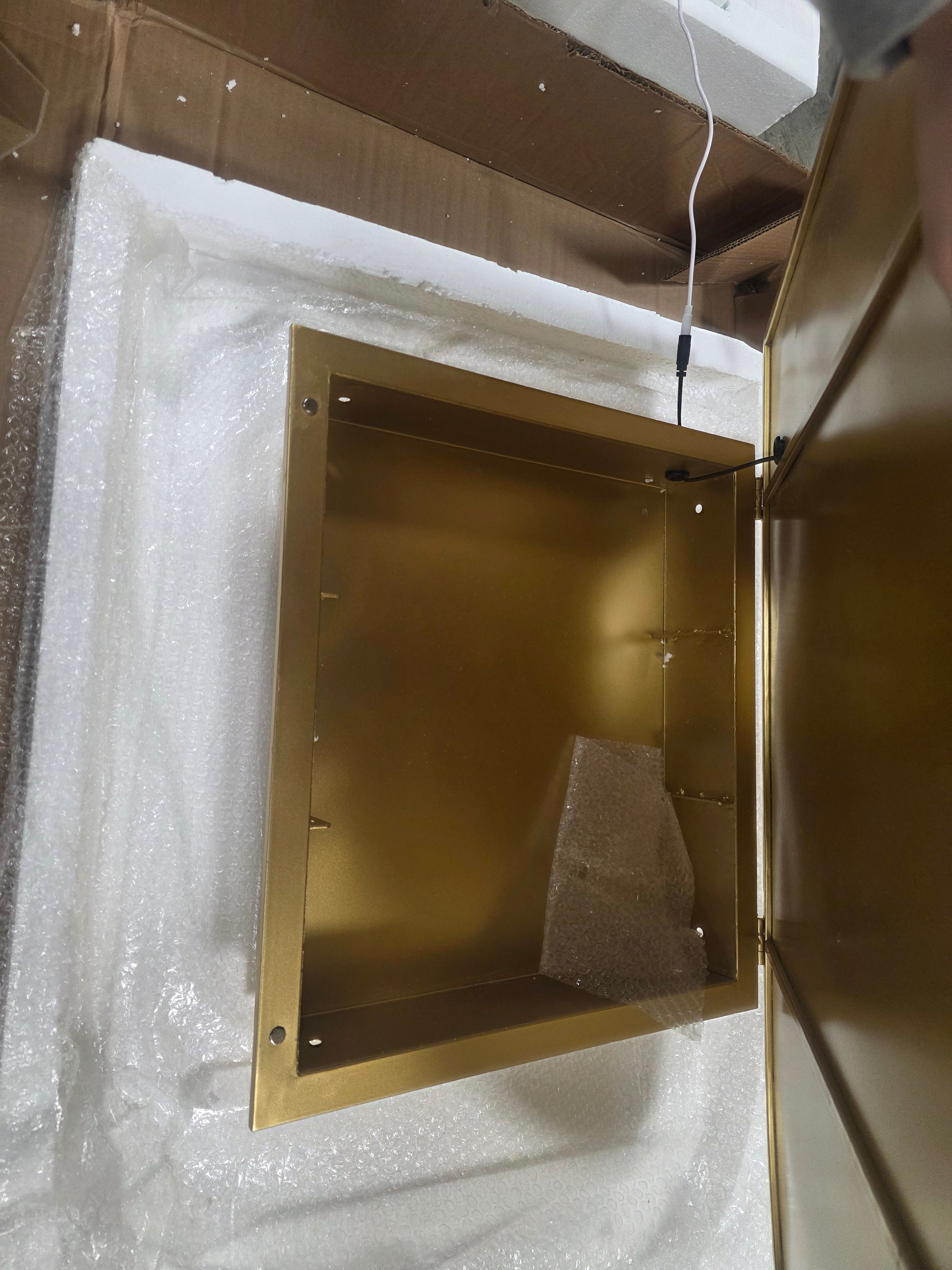 Recessed Framed Medicine Cabinet With LED Mirror