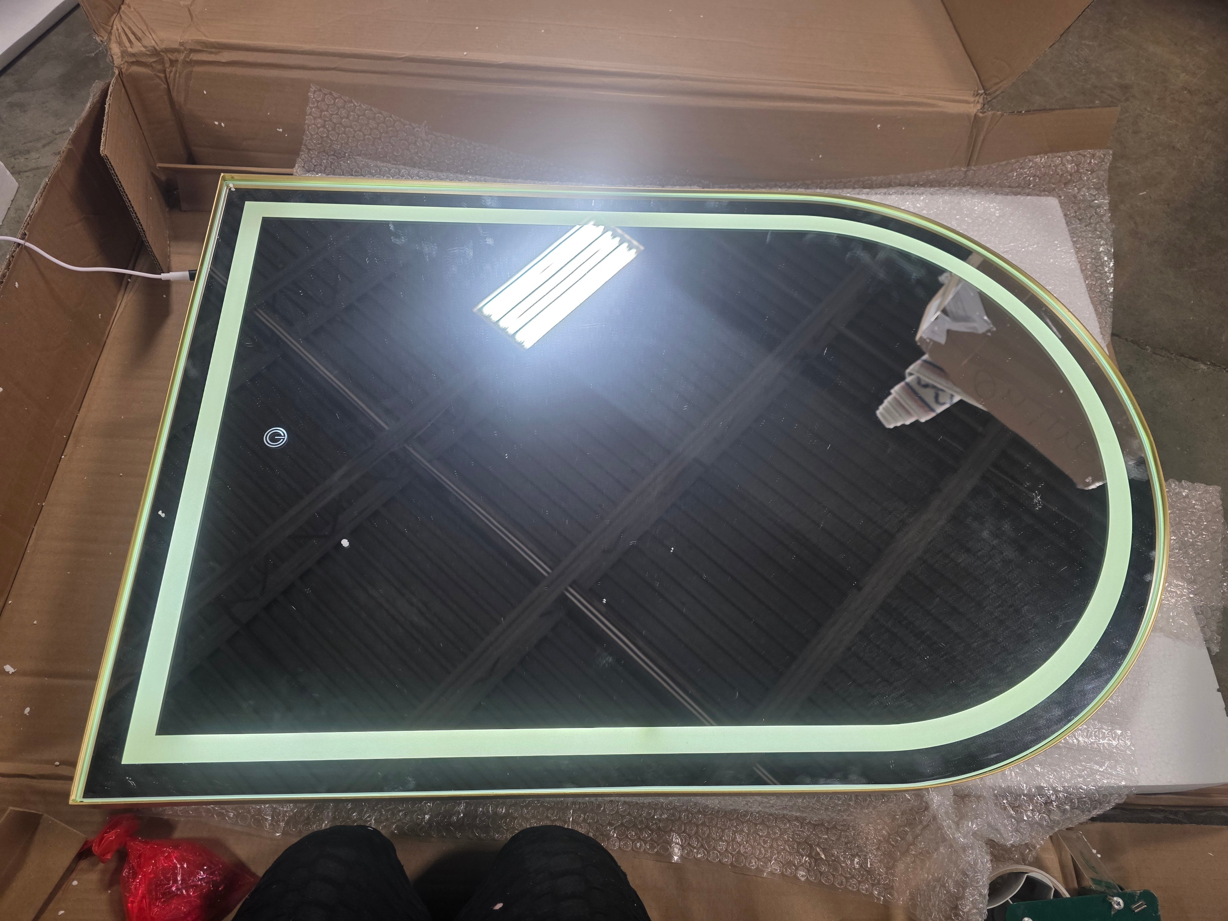 Recessed Framed Medicine Cabinet With LED Mirror