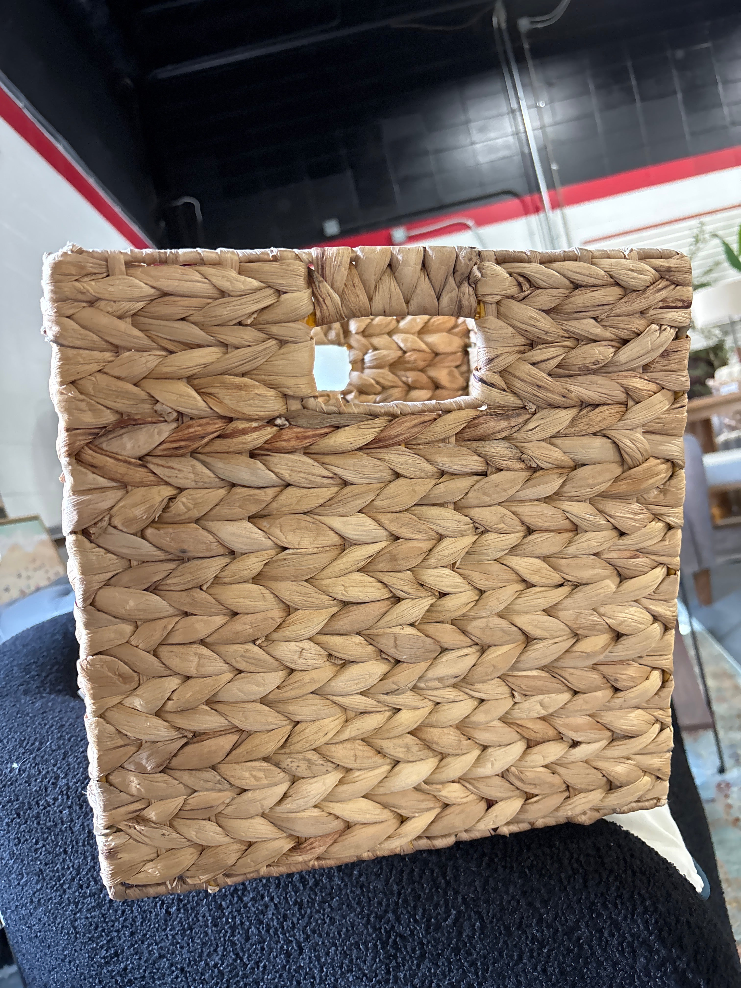 1pc Casafield 12" x 12" Water Hyacinth Storage Basket SHOWROOM ITEM