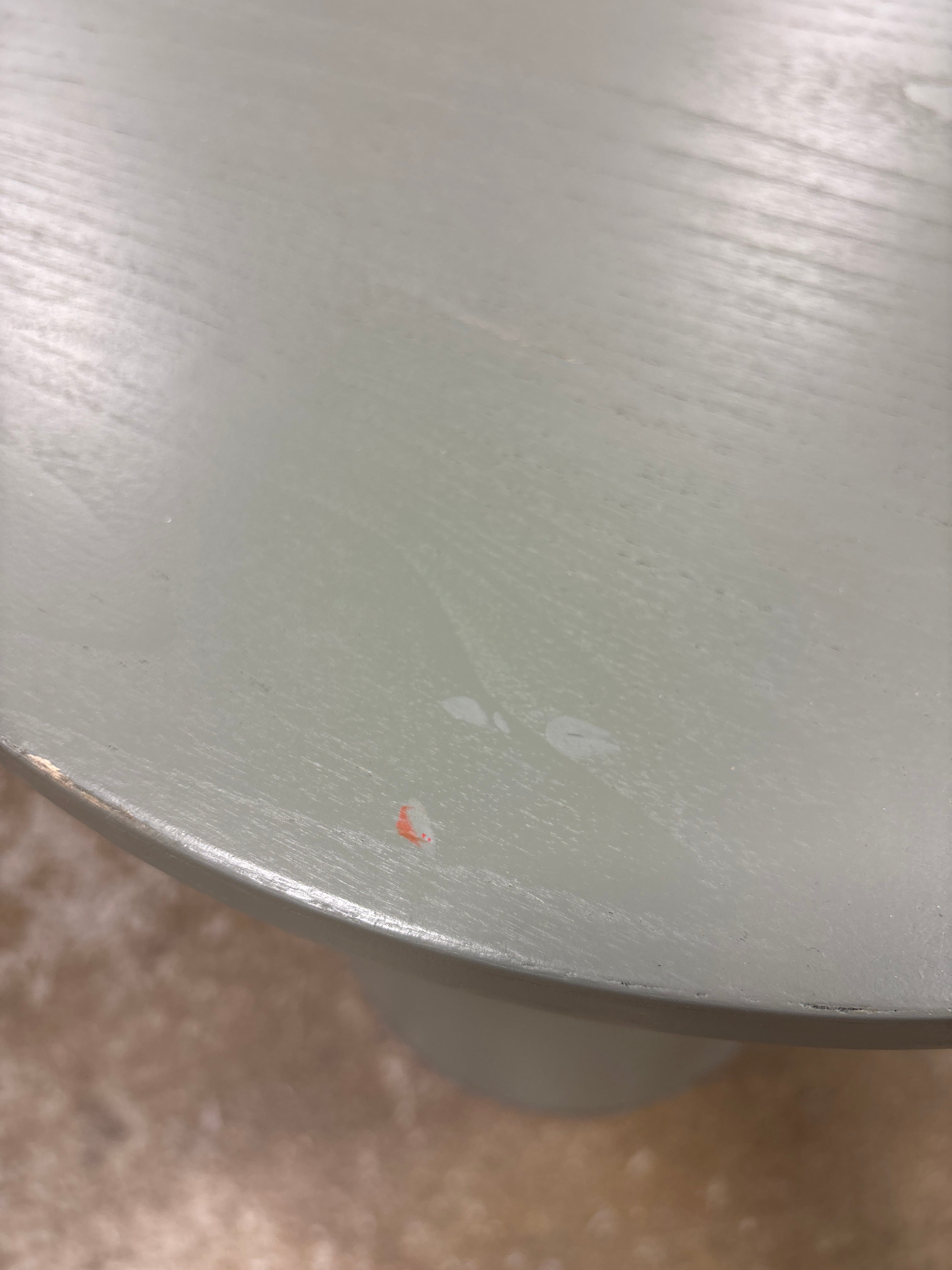 Wooden Round Pedestal Accent Side Table - Sage Green SHOWROOM ITEM