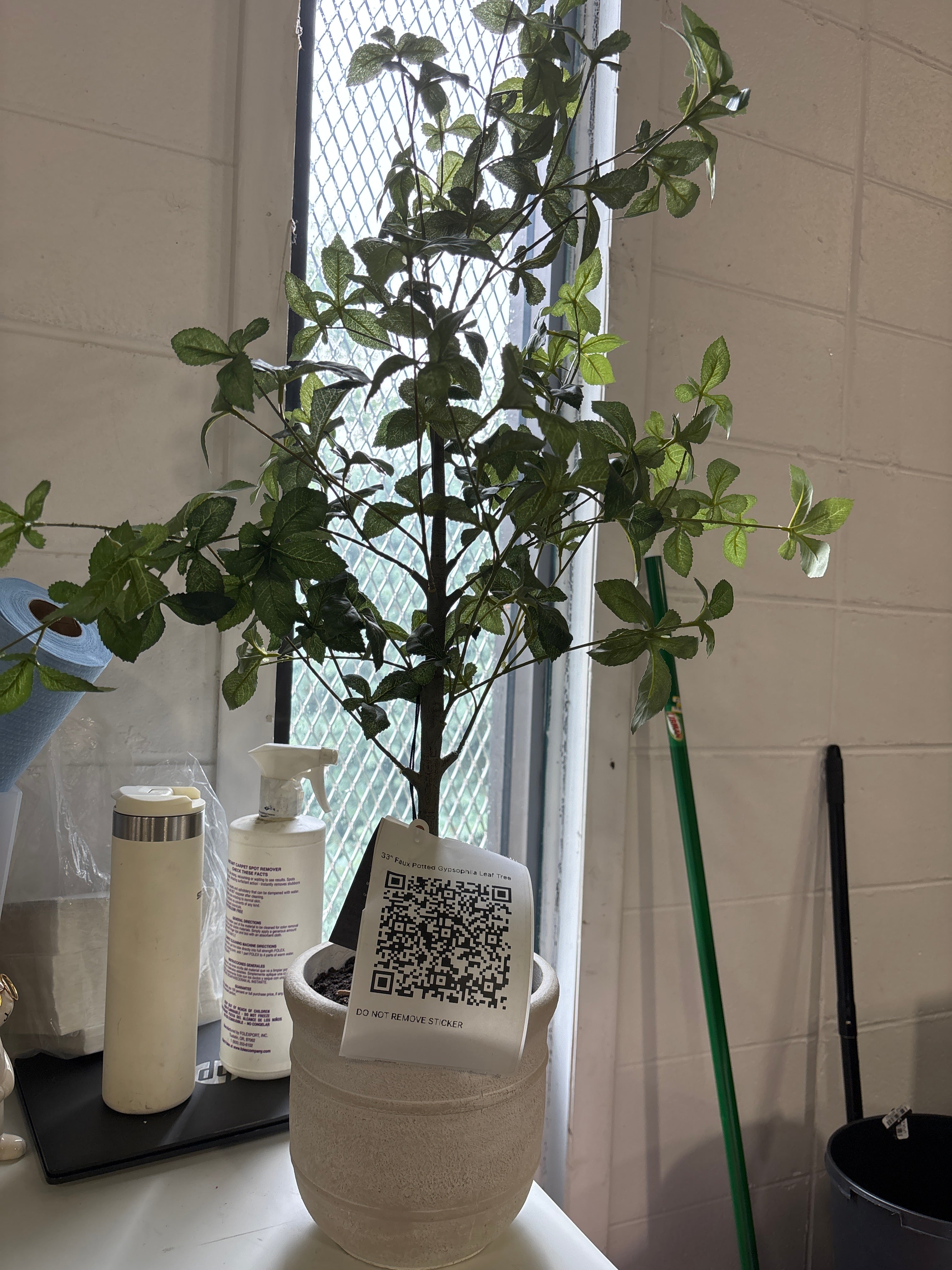 33" Faux Potted Gypsophila Leaf Tree SHOWROOM ITEM