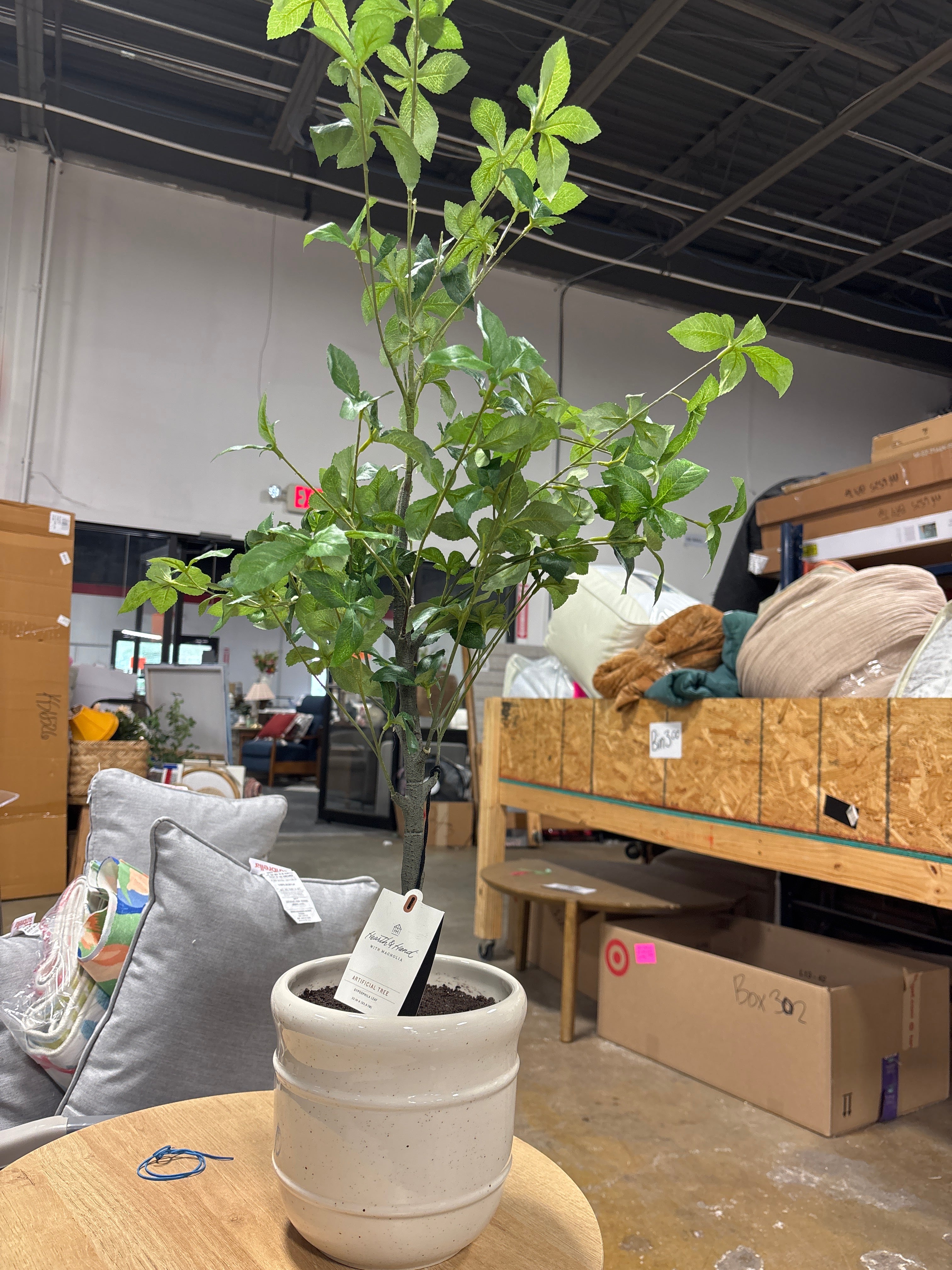 33" Faux Potted Gypsophila Leaf Tree SHOWROOM ITEM