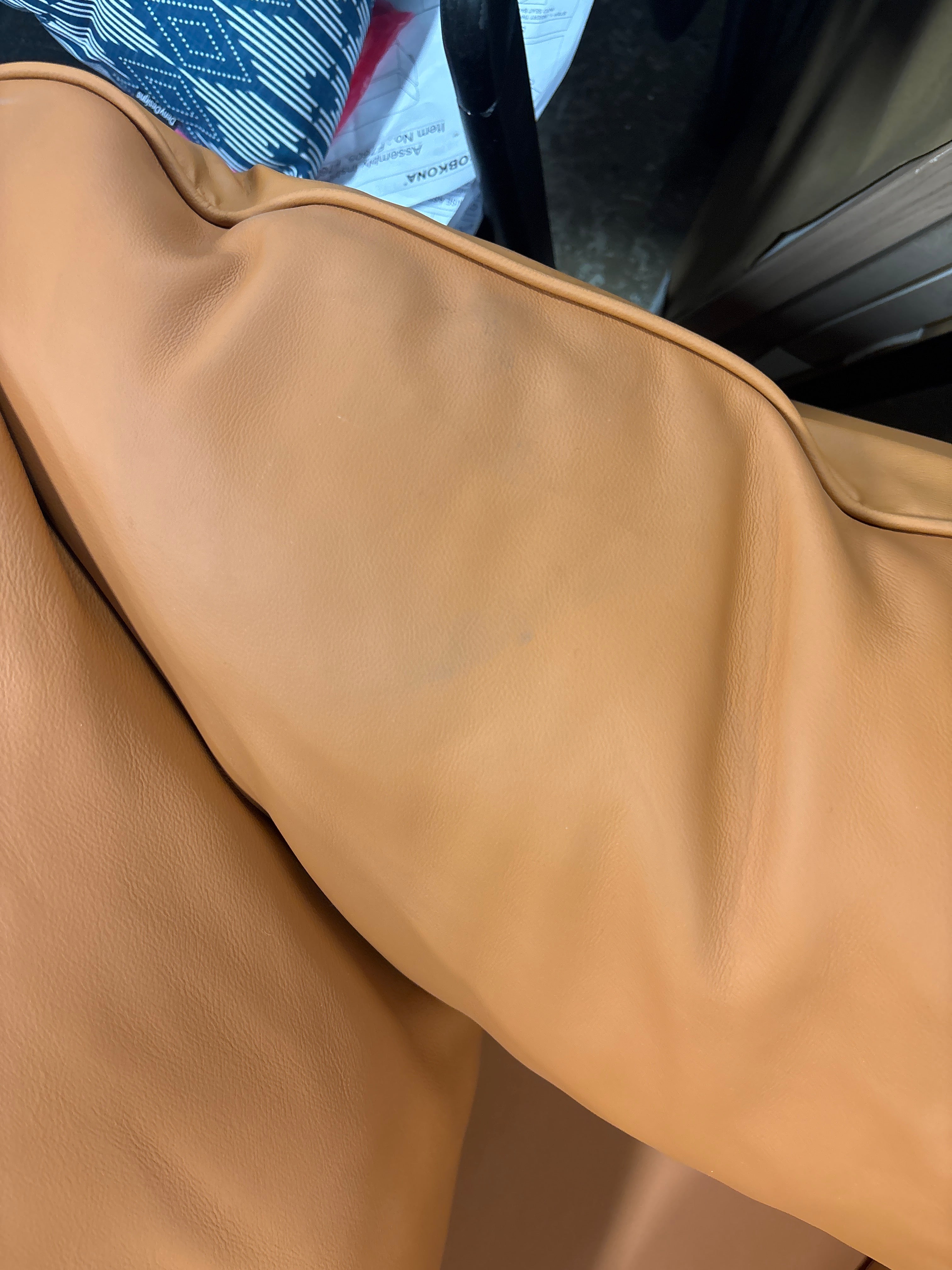 101" Orange Genuine Leather Standard Sofa SHOWROOM ITEM