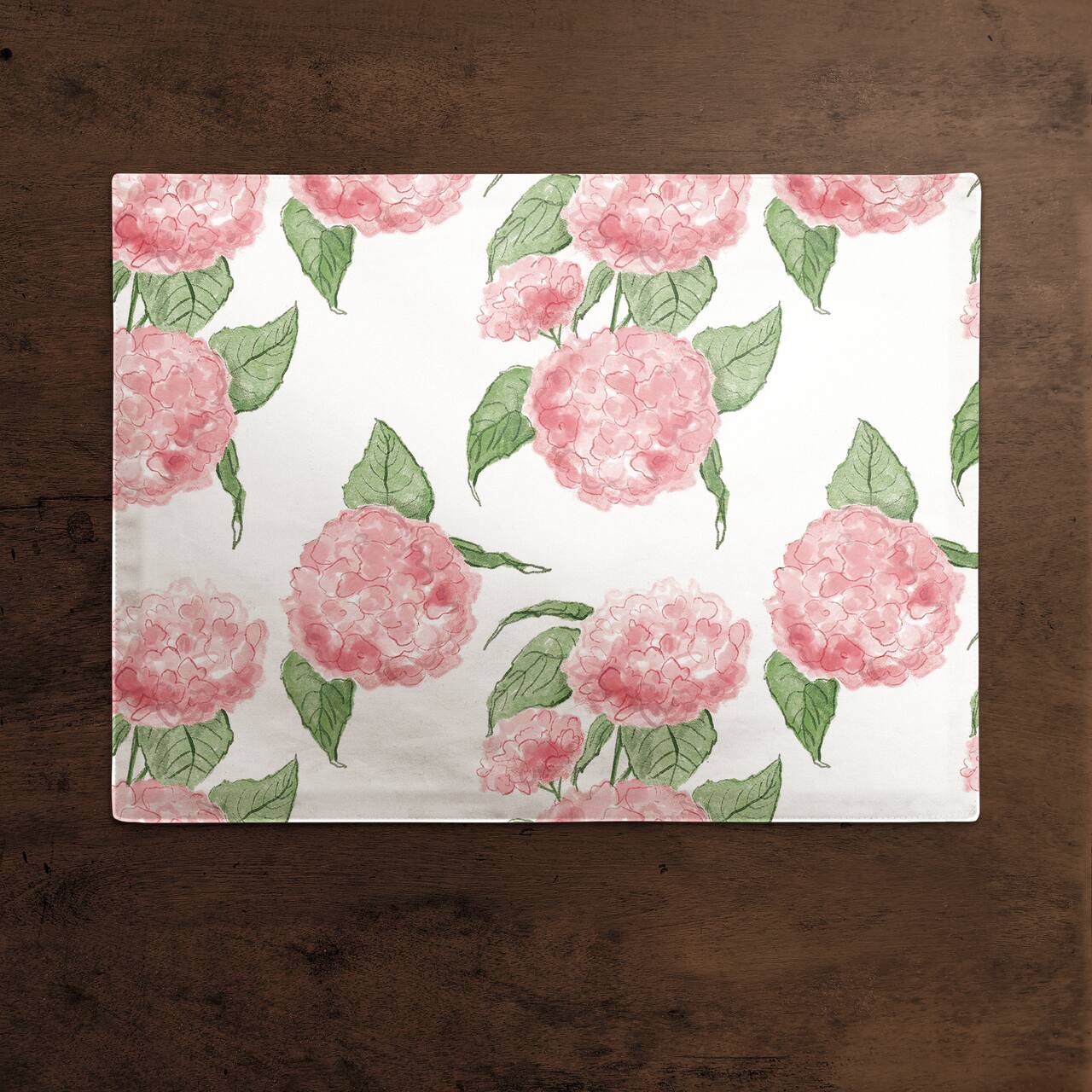 Pink Hydrangea Pattern Cotton Twill Placemat
