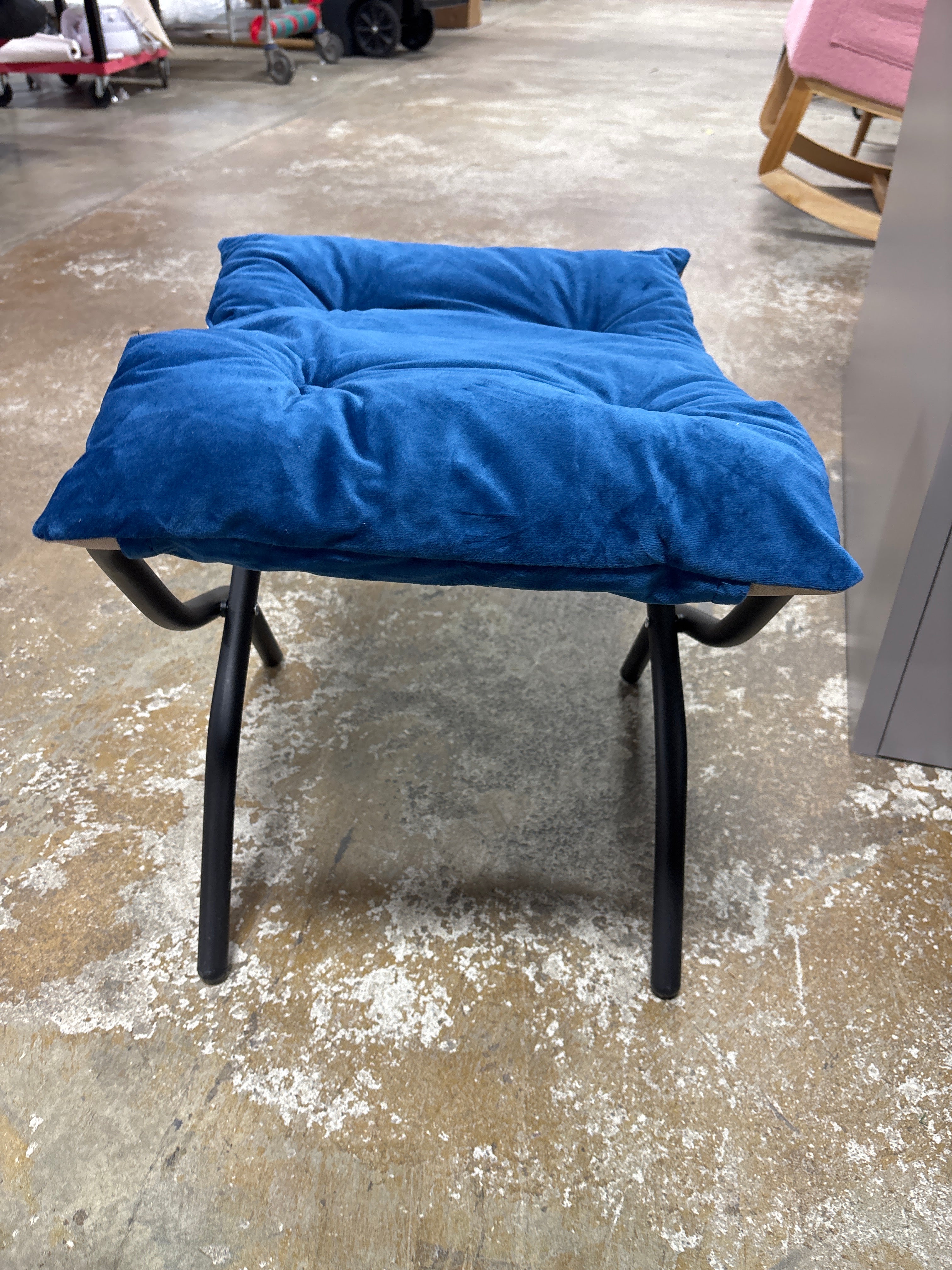 15"(H) Folding Footrest Stool - Royal Blue SHOWROOM ITEM