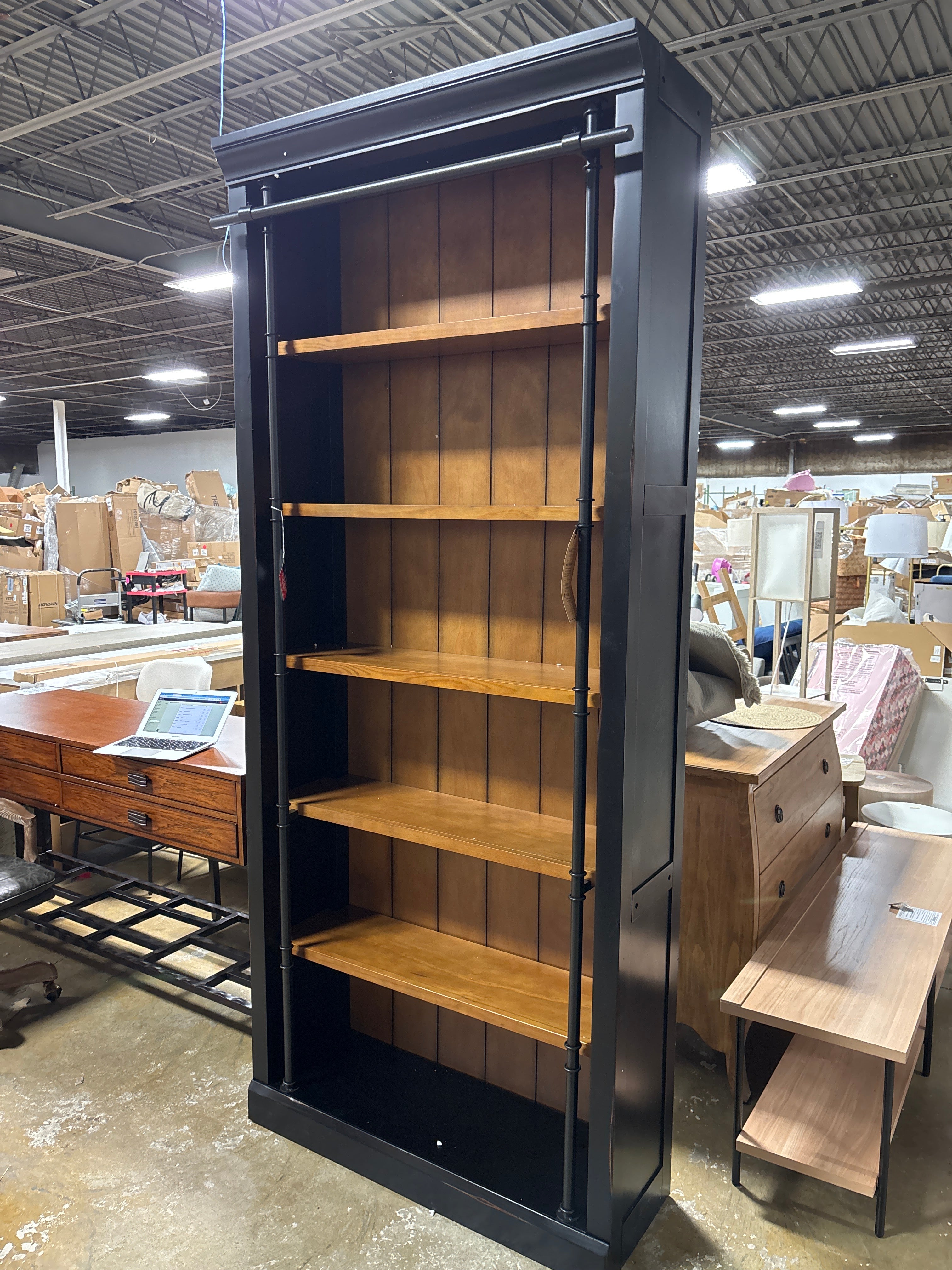 Lorna Bookcase - Aged Ebony/ Warm Honey SHOWROOM ITEM