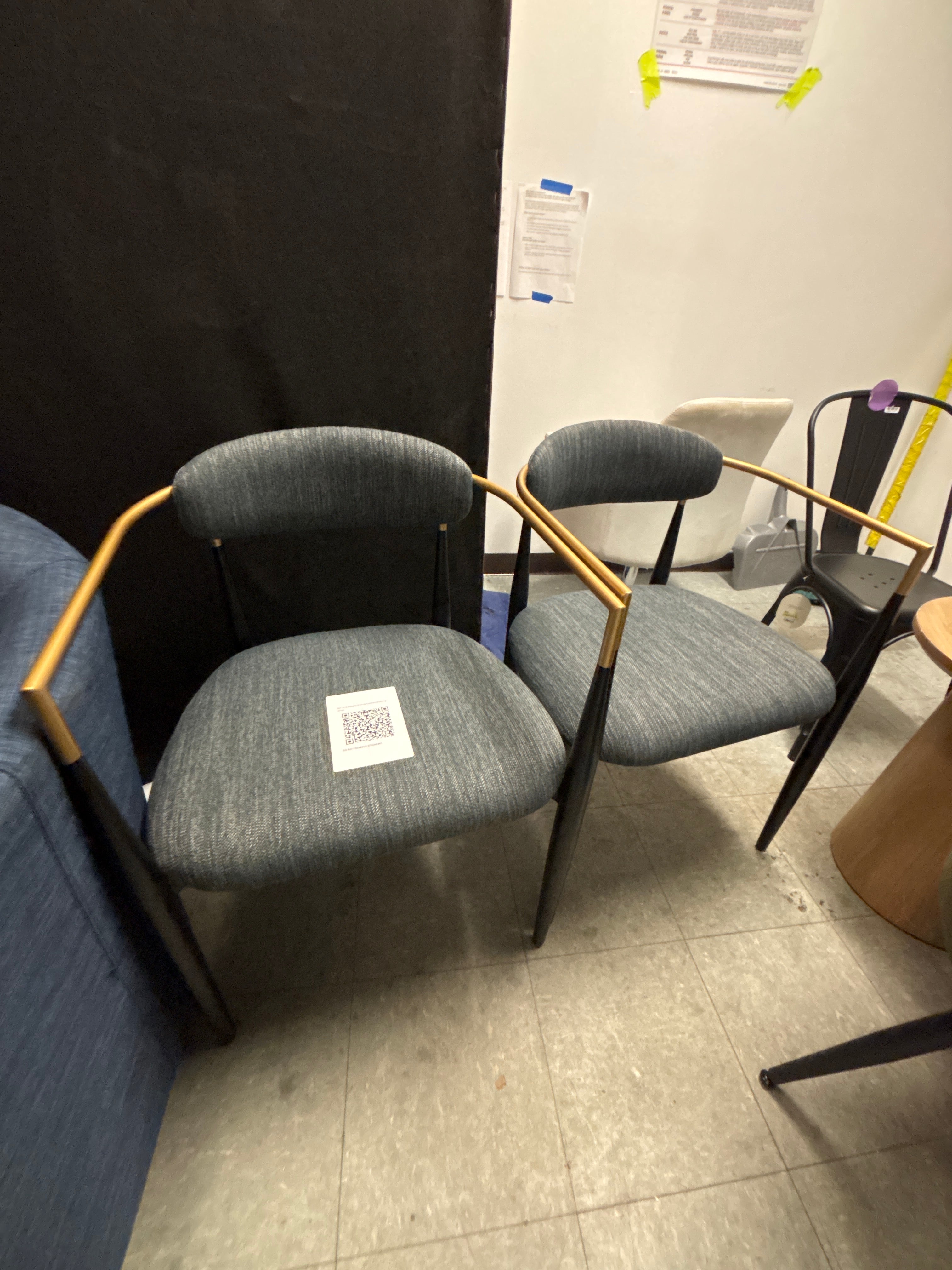 Set of 2 Elmore Iron Upholstered Dining Chairs SHOWROOM ITEM