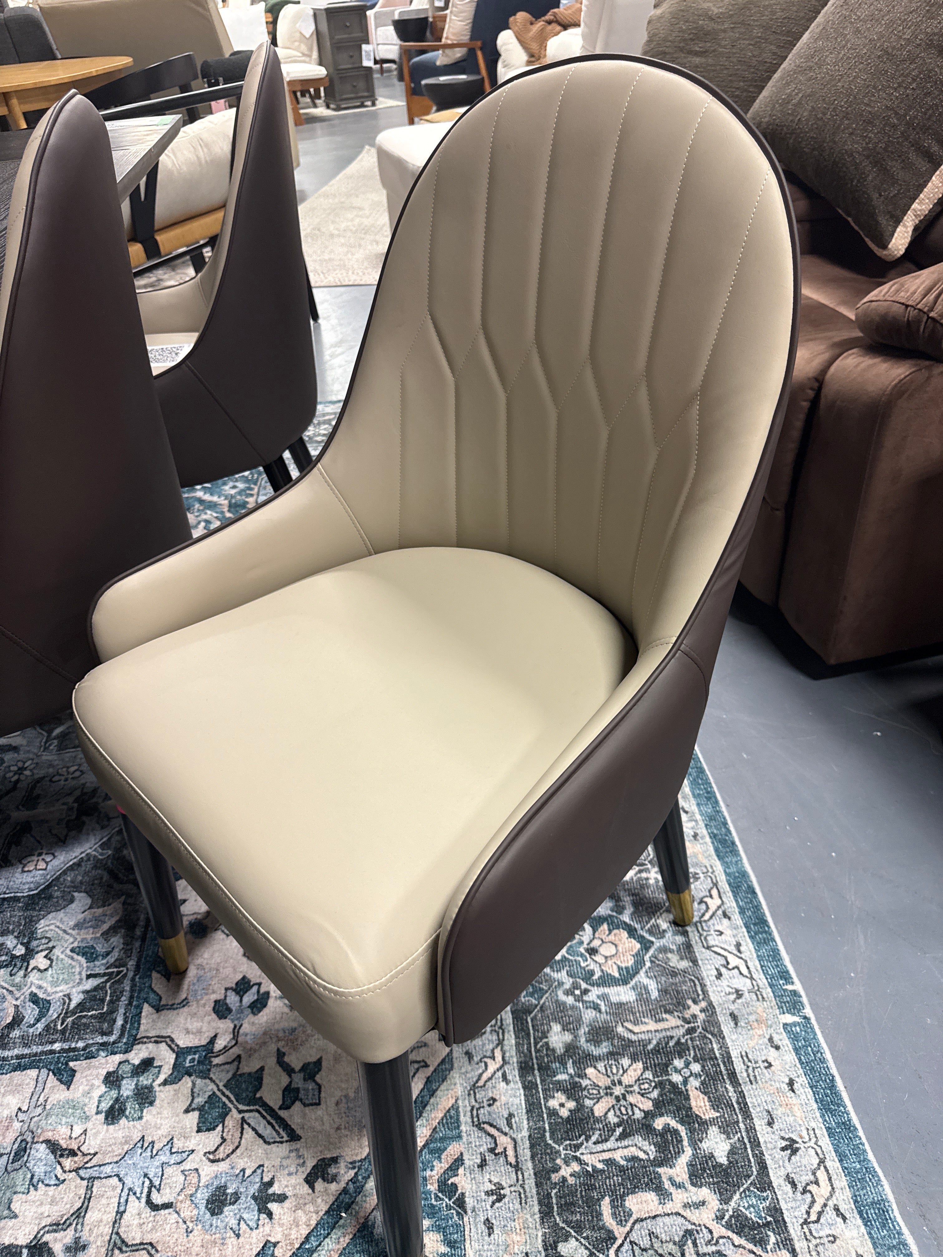 SET OF 8 Icaro Dining Side Chair Beige SHOWROOM ITEM
