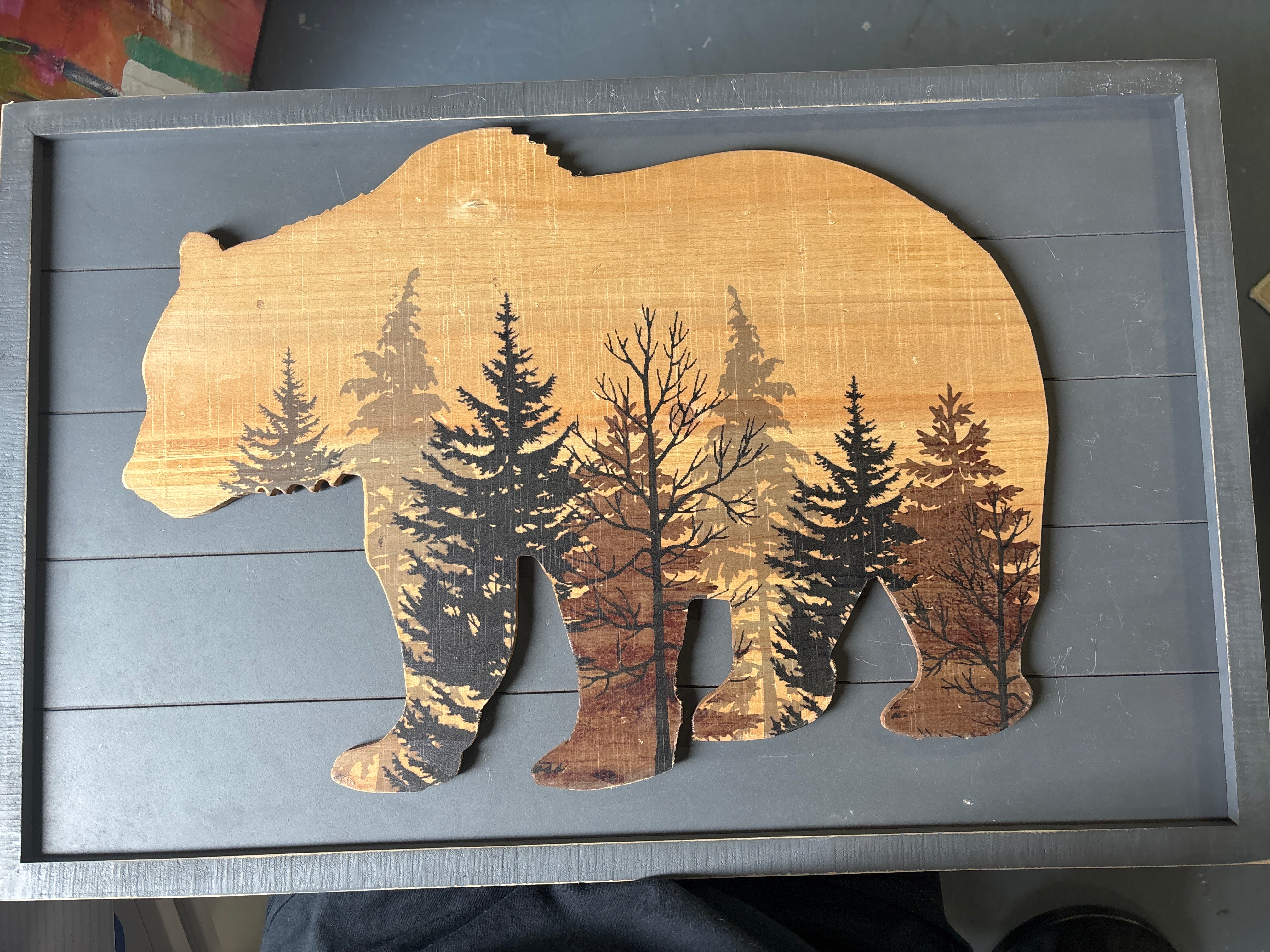 18" x 28" Handmade Rustic Bear Wall Decor SHOWROOM ITEM