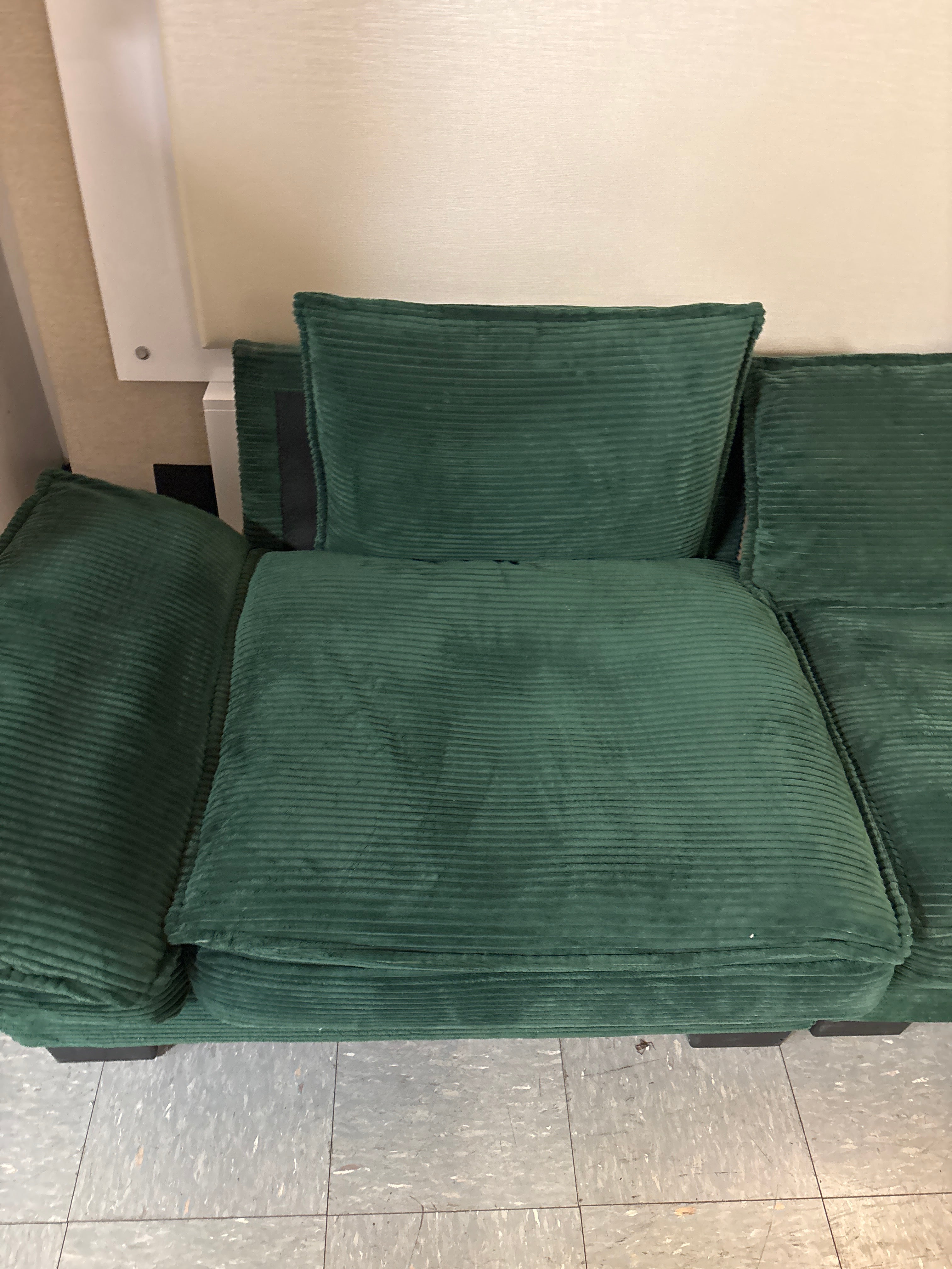 CAVINAS Adjustable Modern Home Sofa Chair - Green Corduroy SHOWROOM ITEM