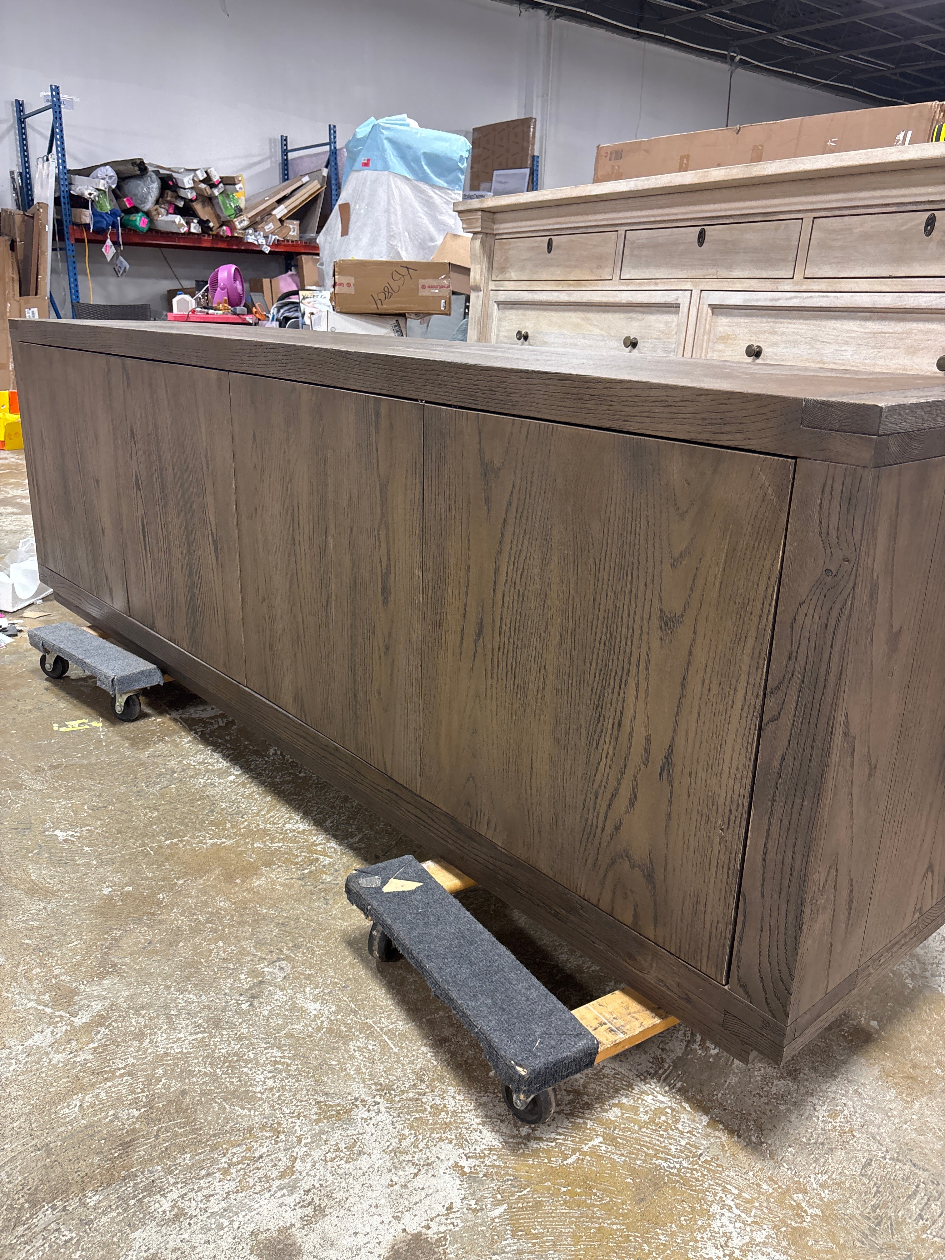 94"  Nemo Solid Wood Sideboard - Worn Oak SHOWROOM ITEM