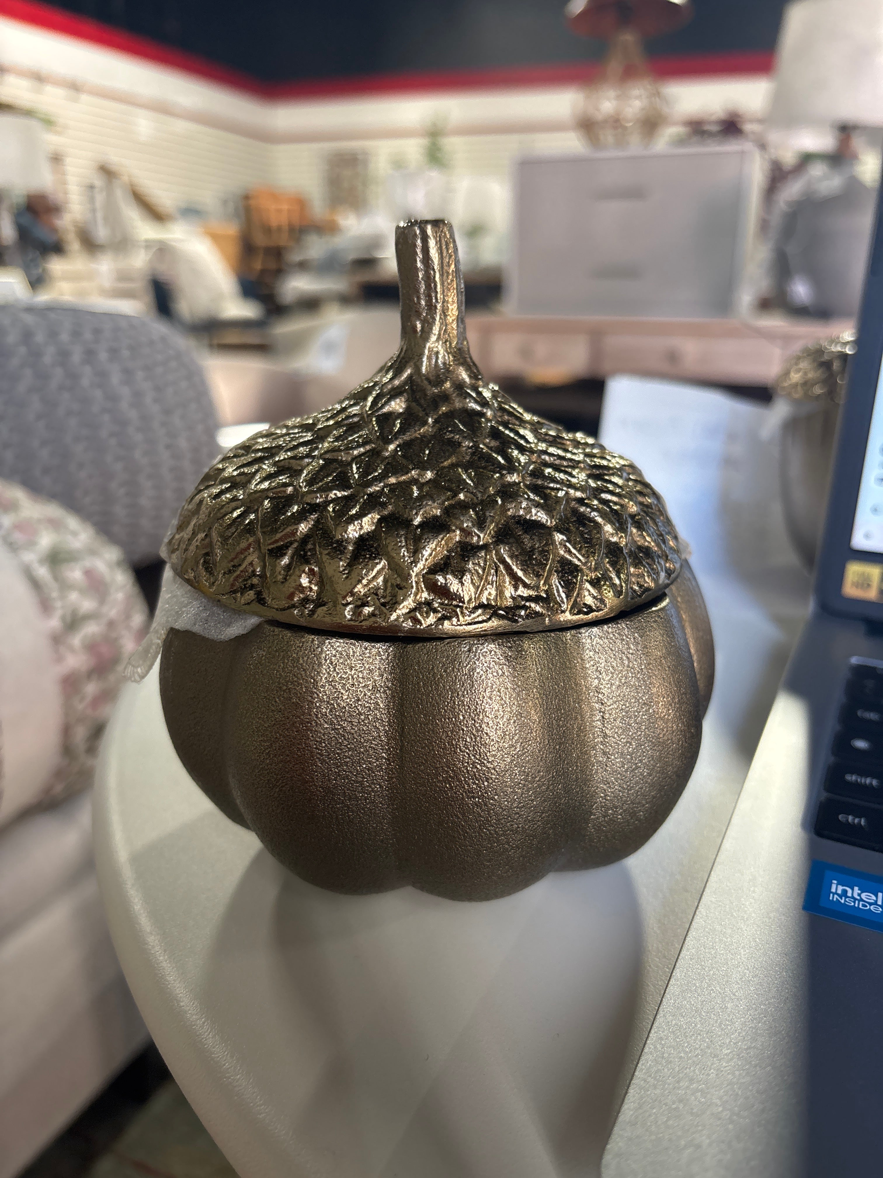 Cast Metal Pumpkin Canister SHOWROOM ITEM