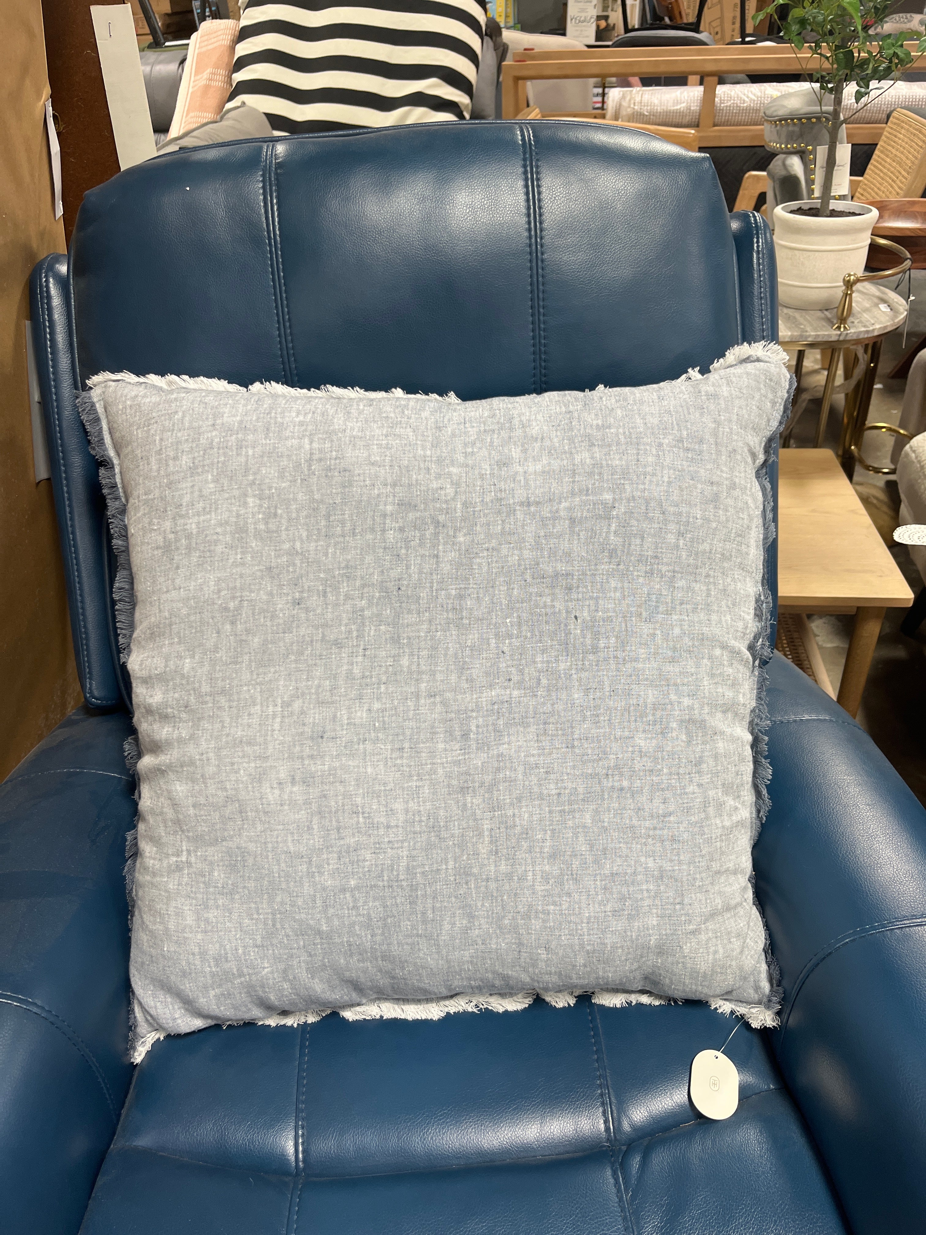 Oversized Reversible Linen Square Throw Pillow with Frayed Edges - Threshold™ designed with Studio McGee SHOWROOM ITEM